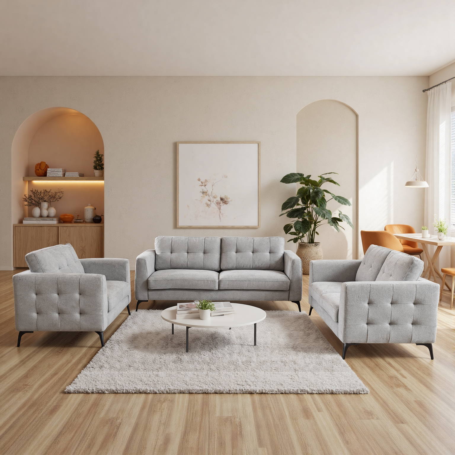 Classic Cotton Linen Armchair - Image 2