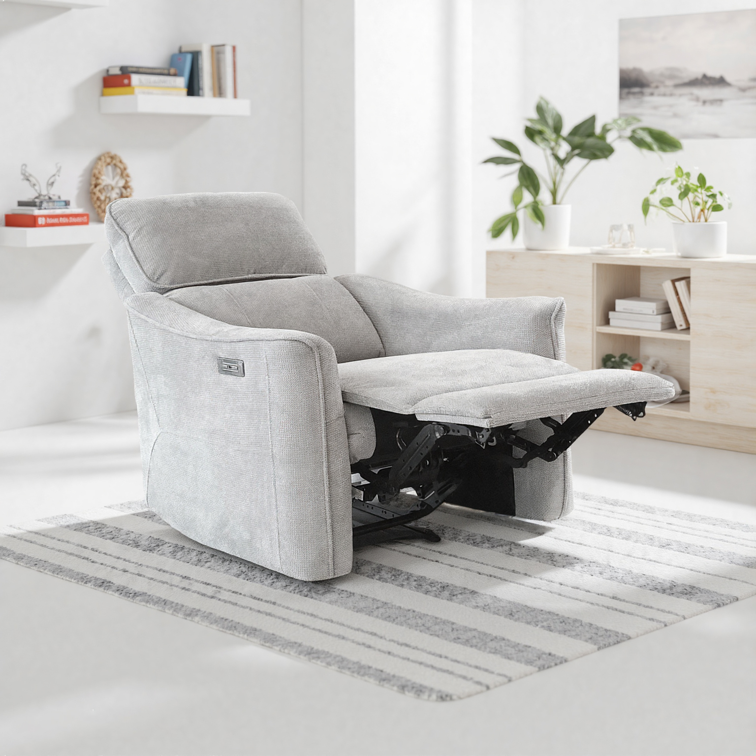 Cotton Linen Electric Recliner Armchair - Image 2
