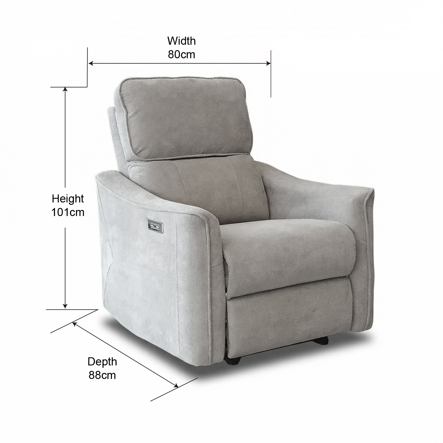 Cotton Linen Electric Recliner Armchair - Image 3