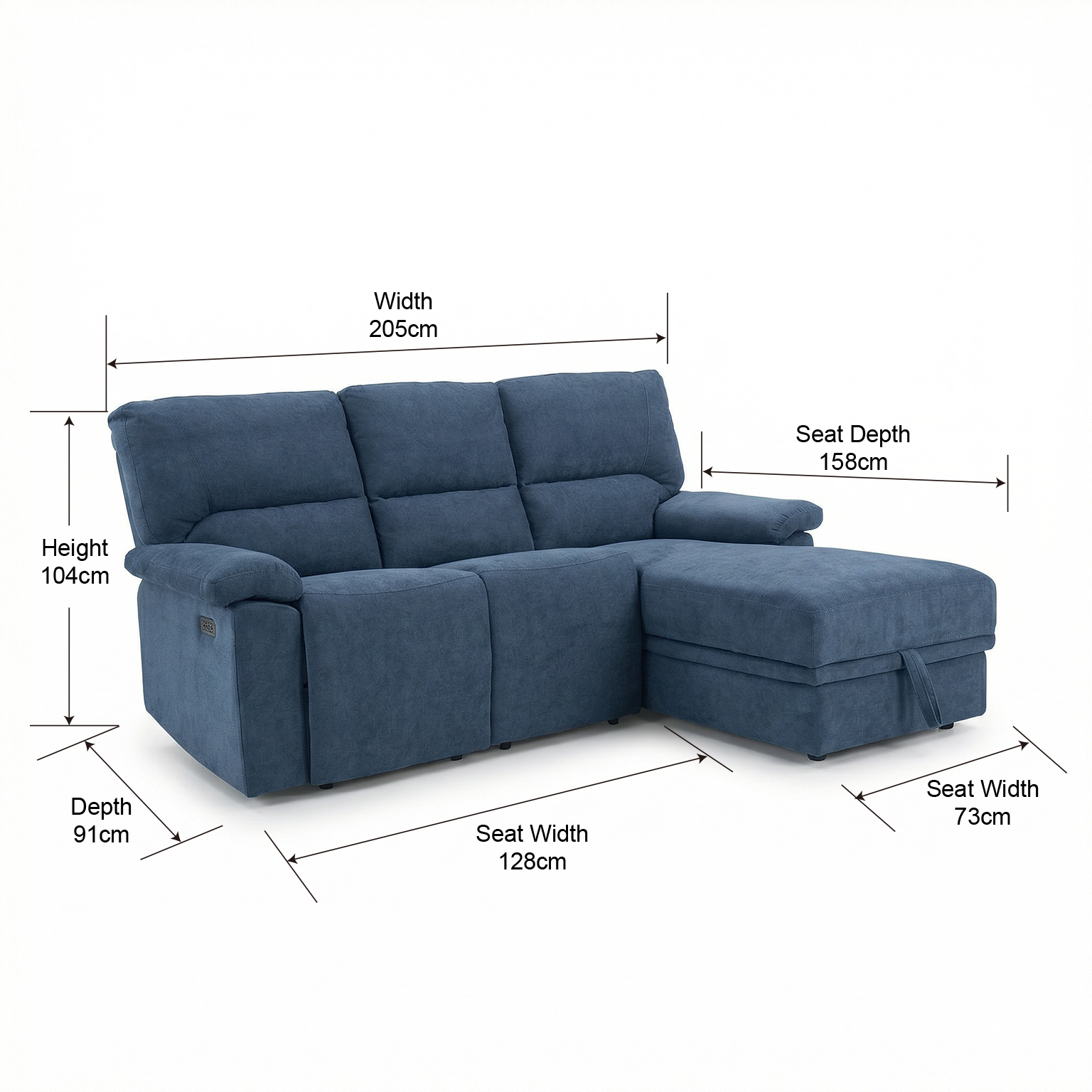 Electric Recliner L-Shaped Corner Sofa with Storage - Image 3