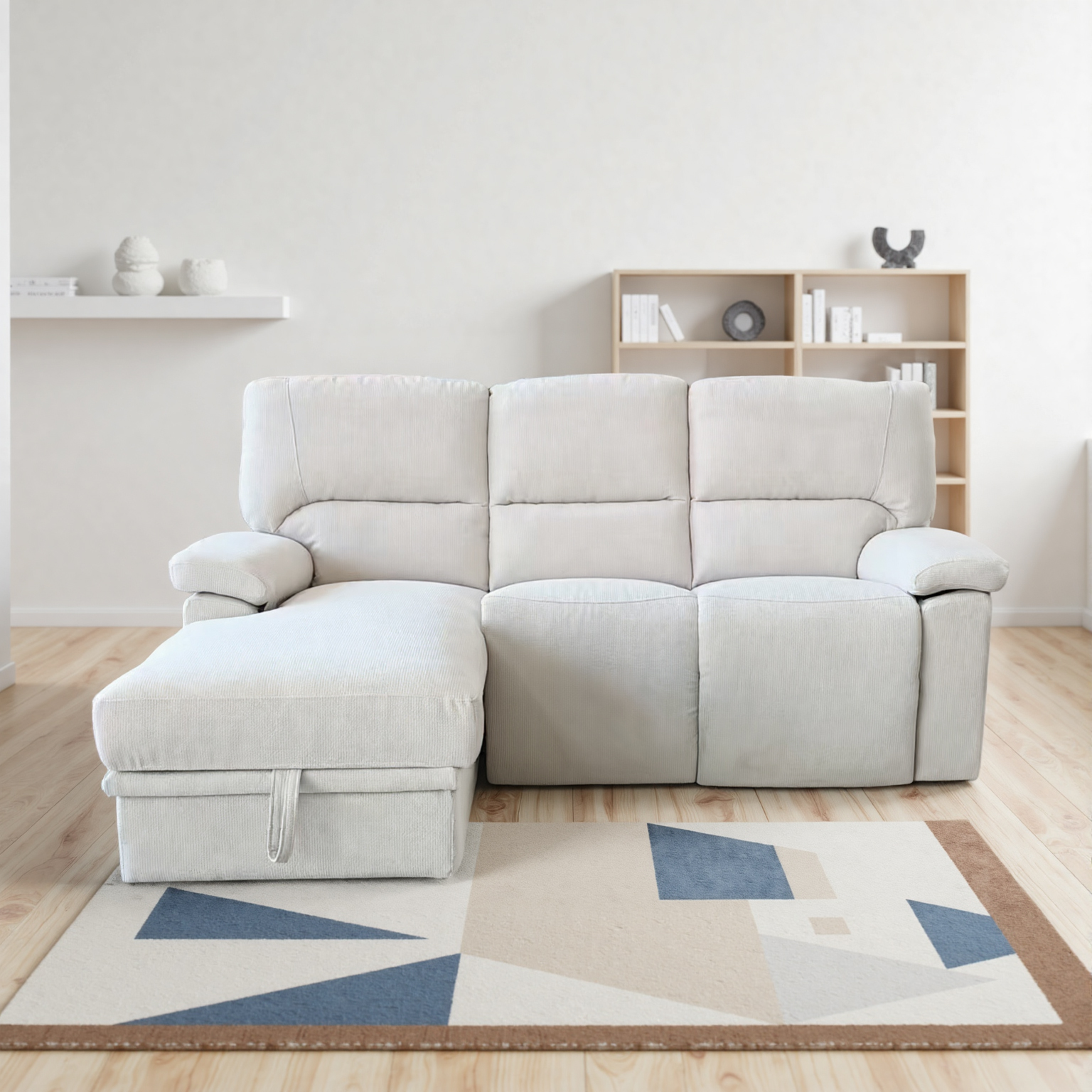 Modern L-Shaped Corner Sofa with Electric Recline - Image 3
