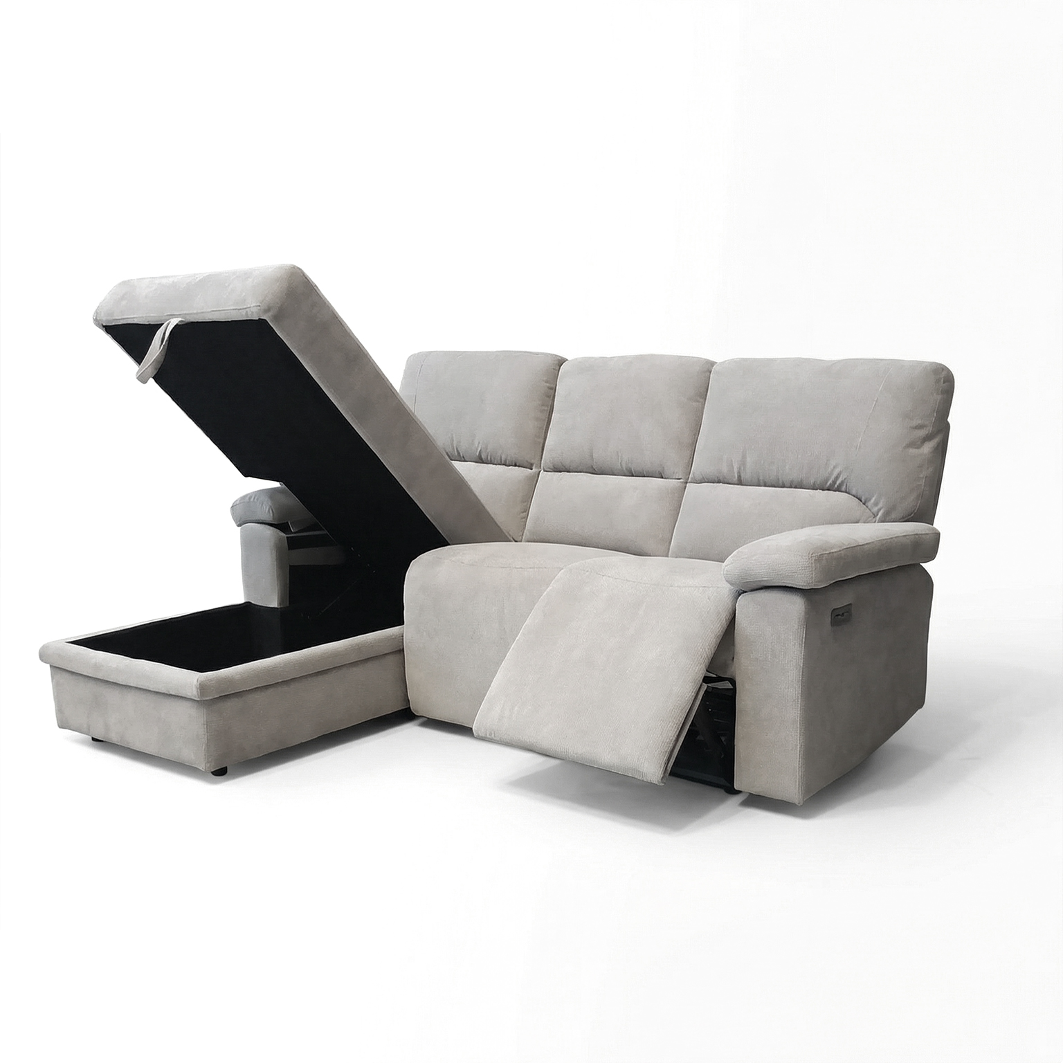 Premium Cotton Linen Corner Sofa with Electric Seat - Image 7