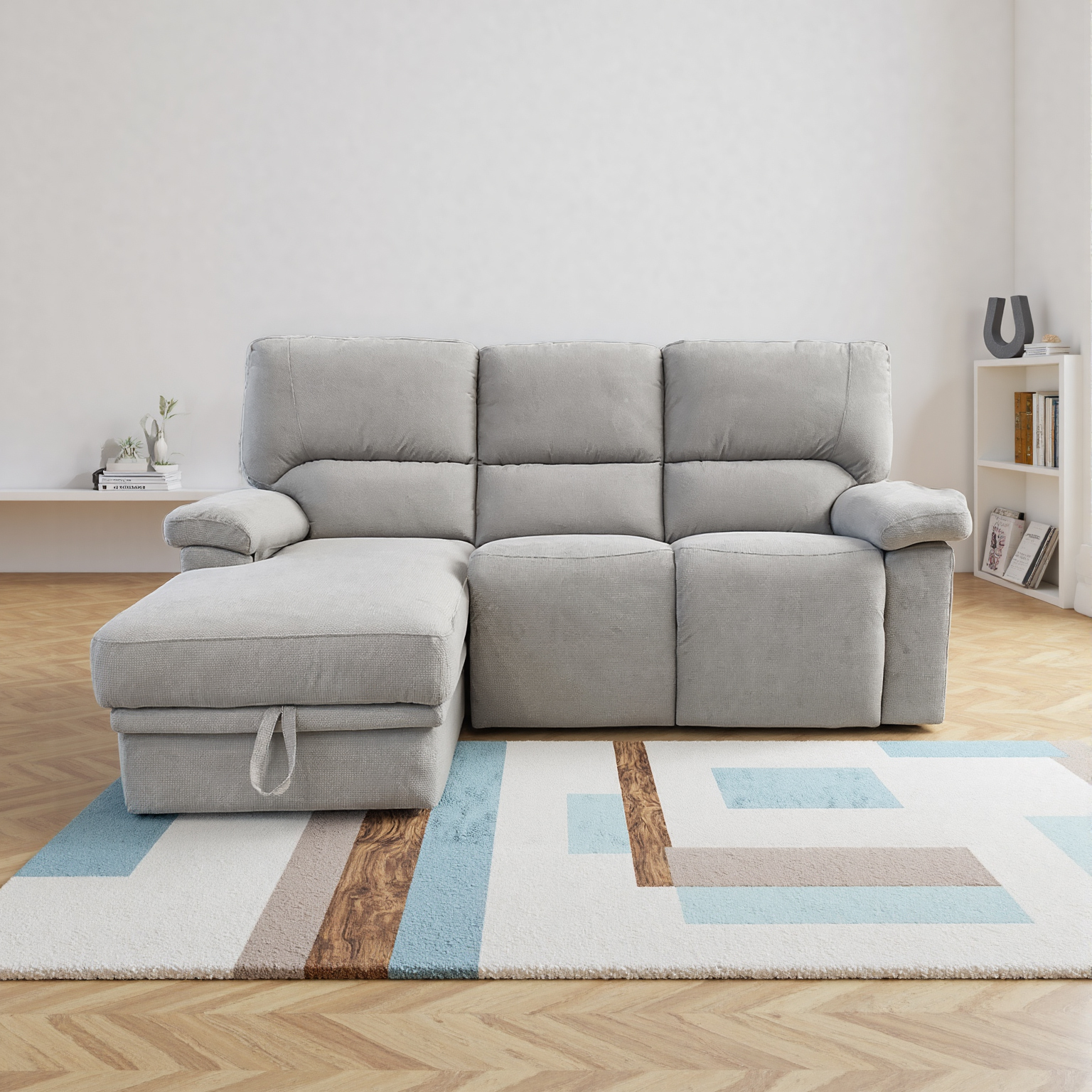 Premium Cotton Linen Corner Sofa with Electric Seat - Image 6