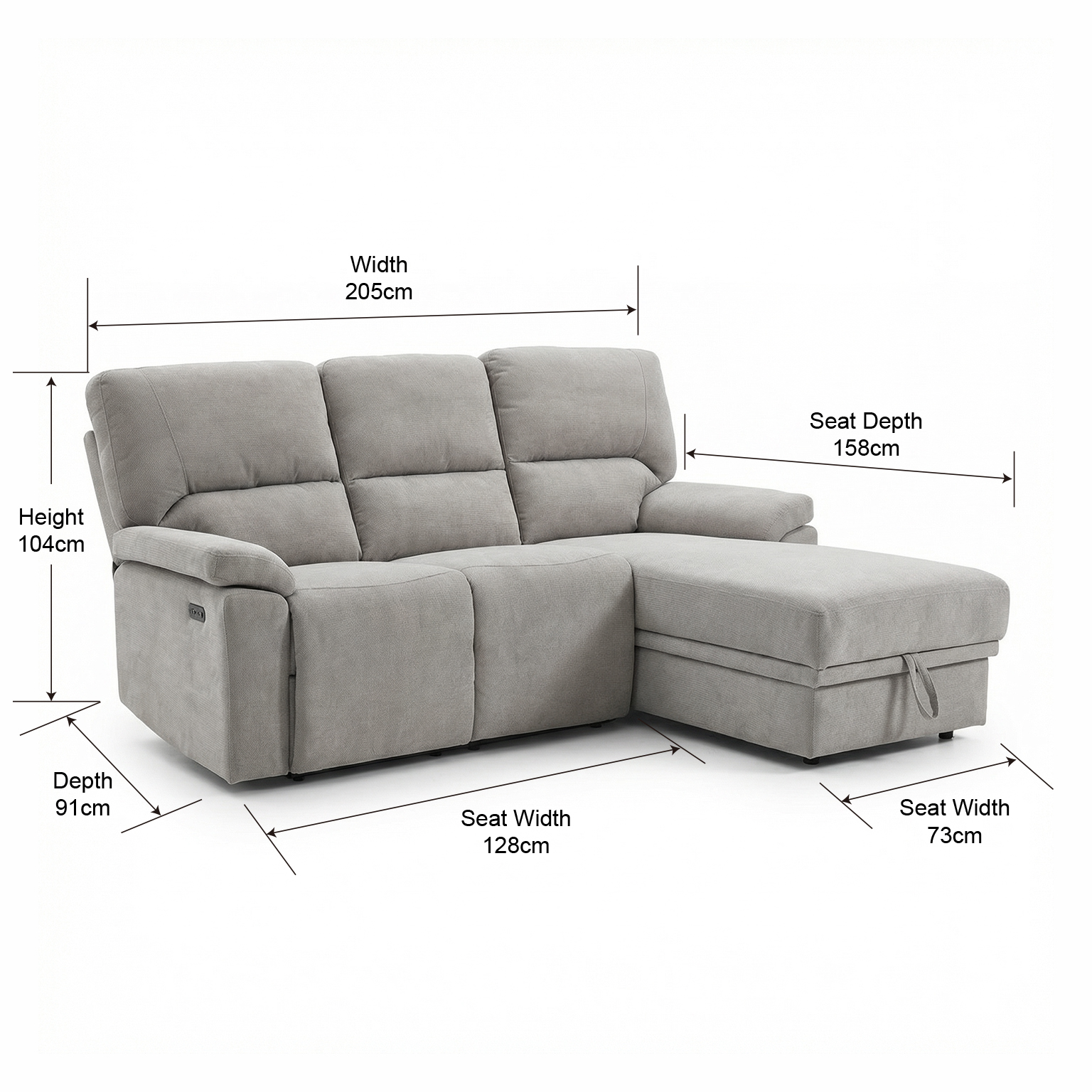 Premium Cotton Linen Corner Sofa with Electric Seat - Image 4