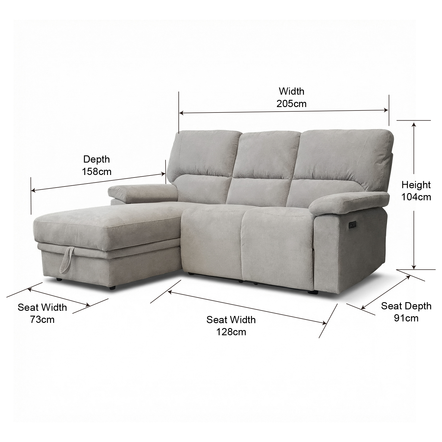 Premium Cotton Linen Corner Sofa with Electric Seat - Image 5
