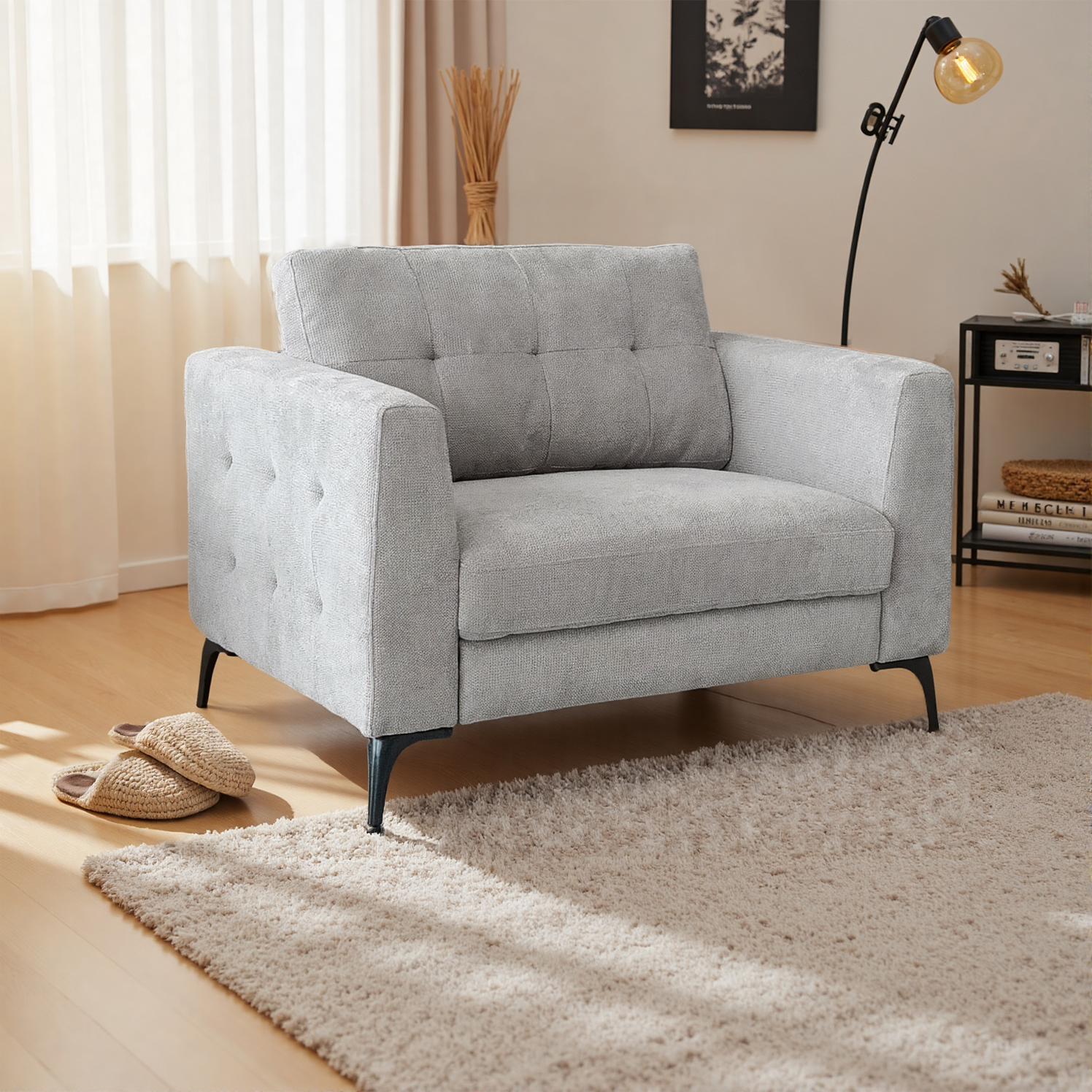 Classic Cotton Linen Armchair - Image 6