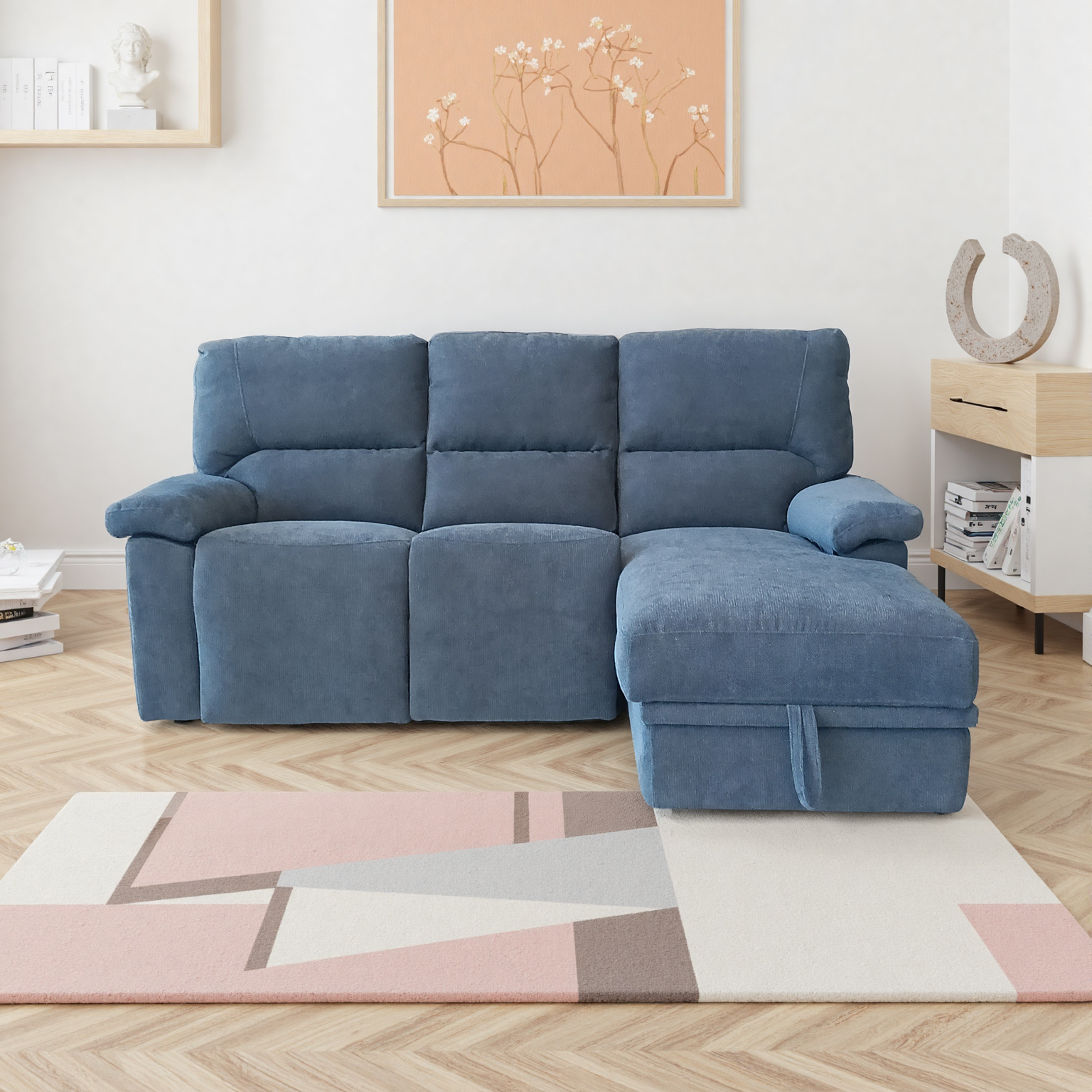 Electric Recliner L-Shaped Corner Sofa with Storage - Image 2