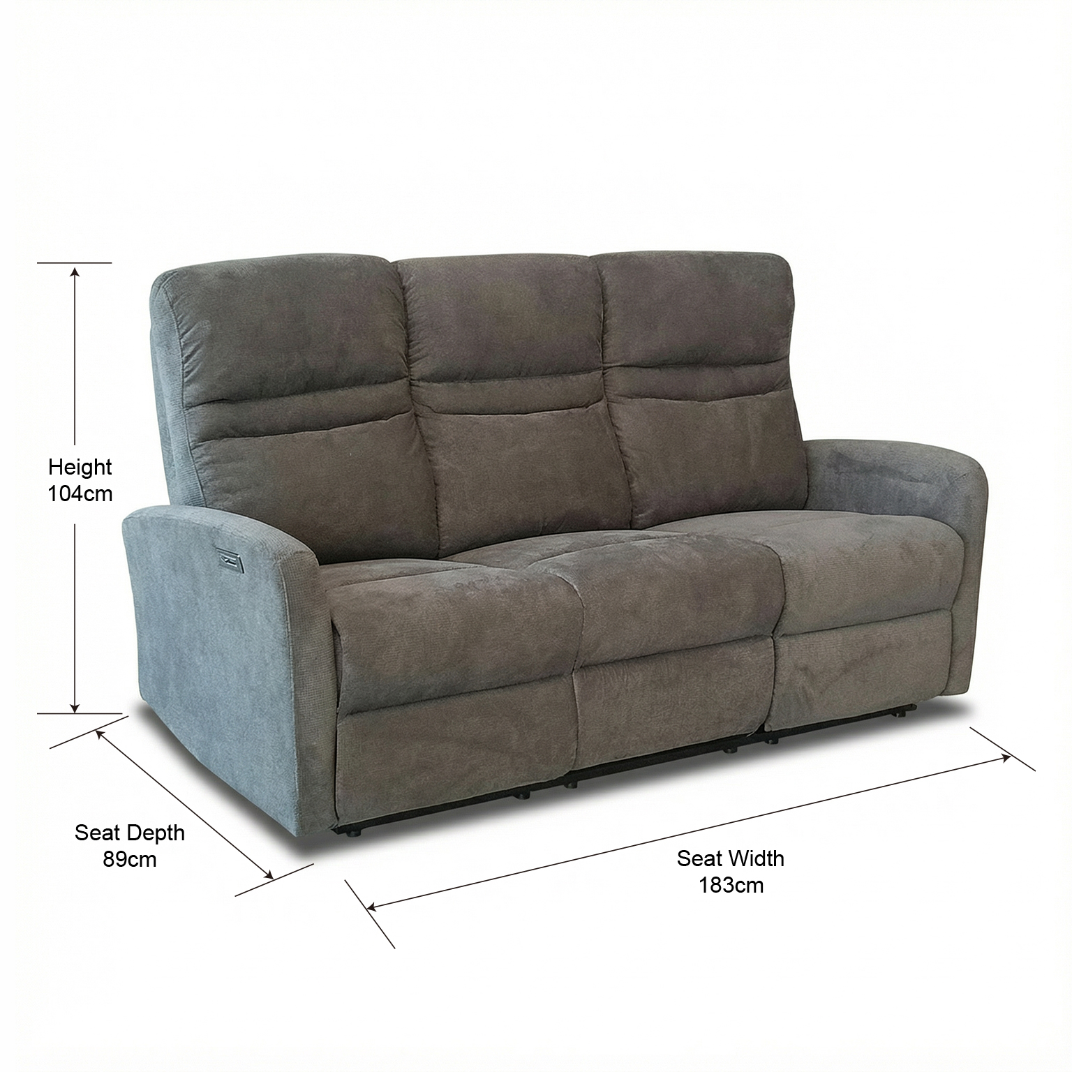 3-Seater Manual Recliner Sofa - Image 2