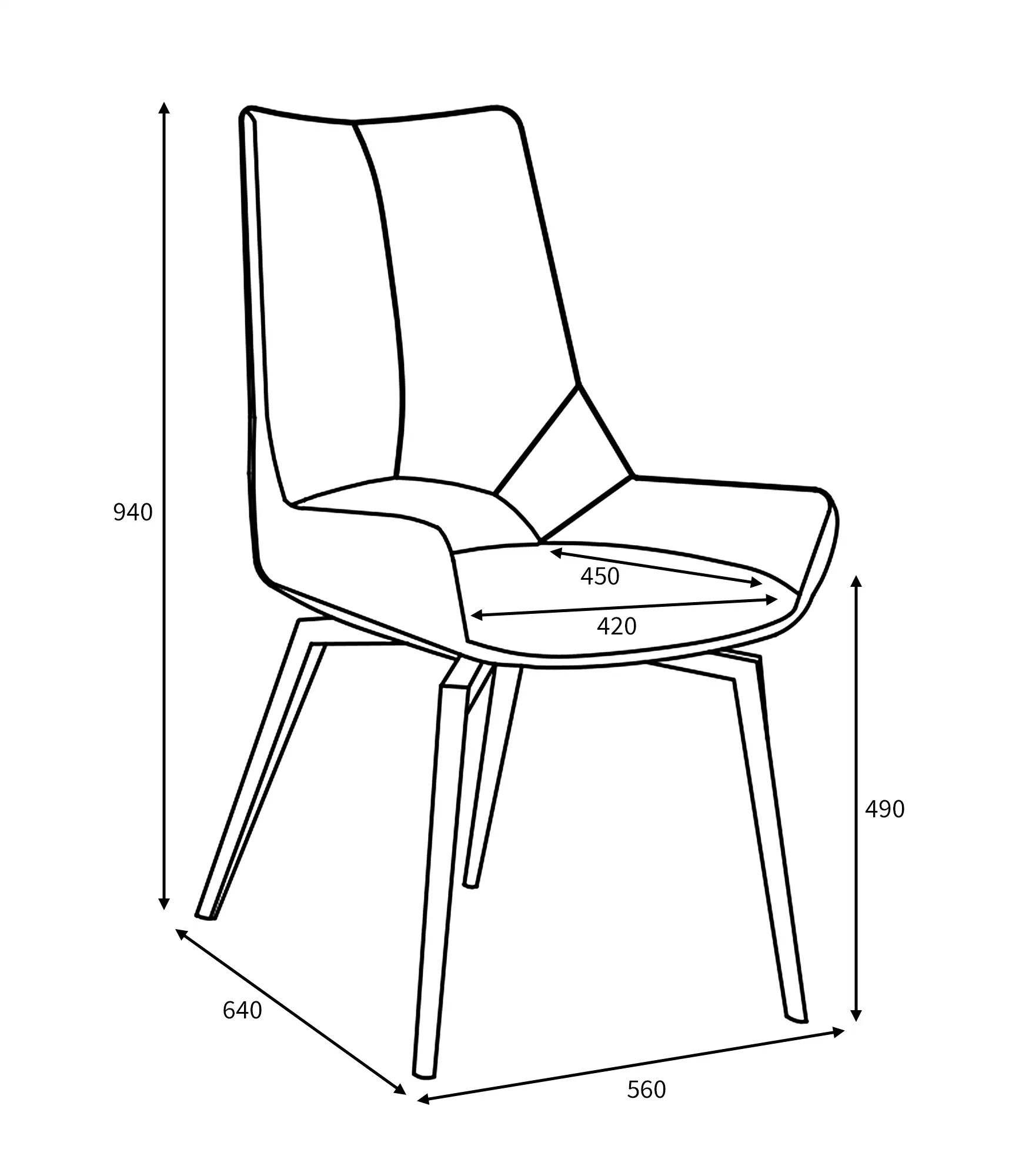 Mako Swivel Leather Dining Chair - Image 14