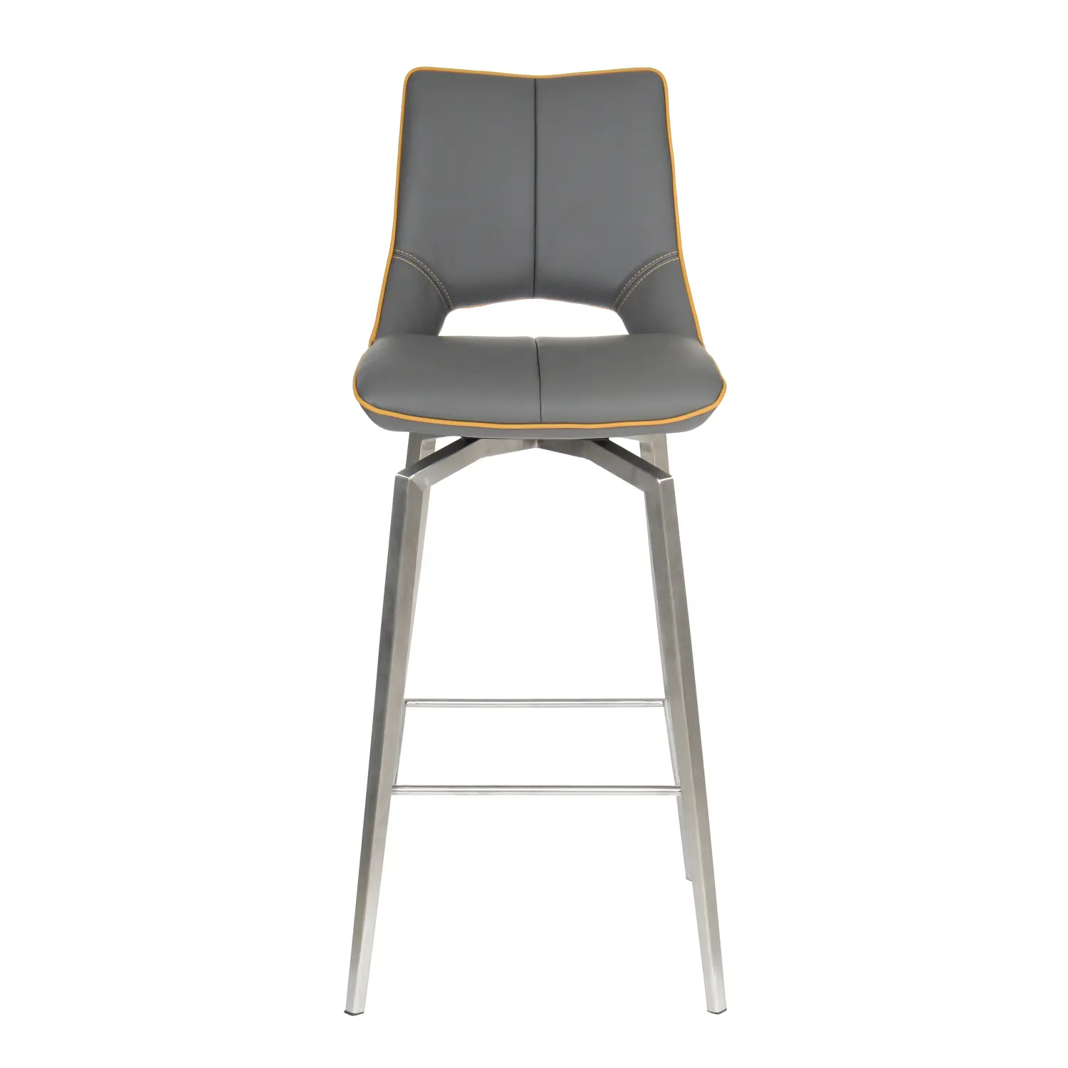 Mako Swivel Leather Effect Graphite Grey Bar Chair - Image 10