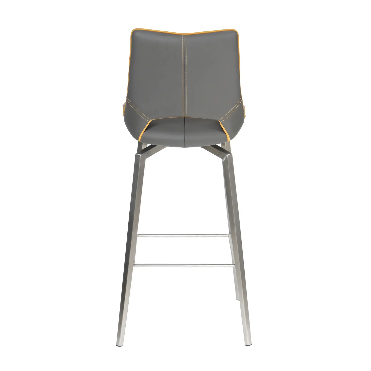 Mako Swivel Leather Effect Graphite Grey Bar Chair - Image 11