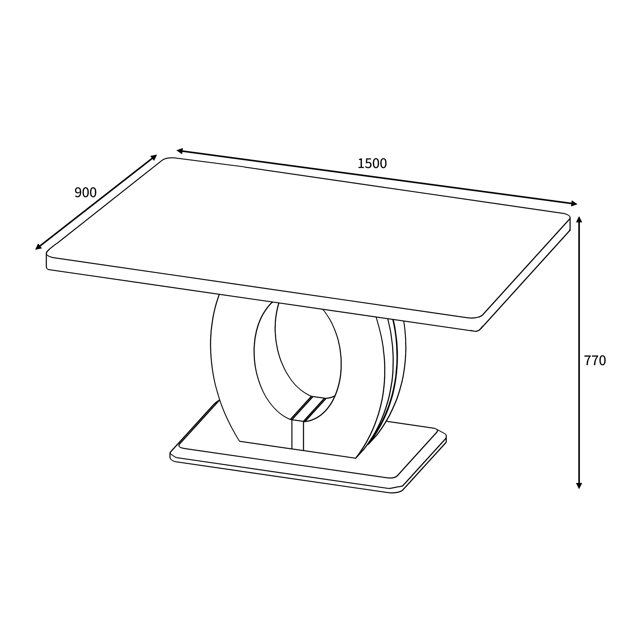Neptune Medium Marble Effect Grey/White Dining Table - Image 3
