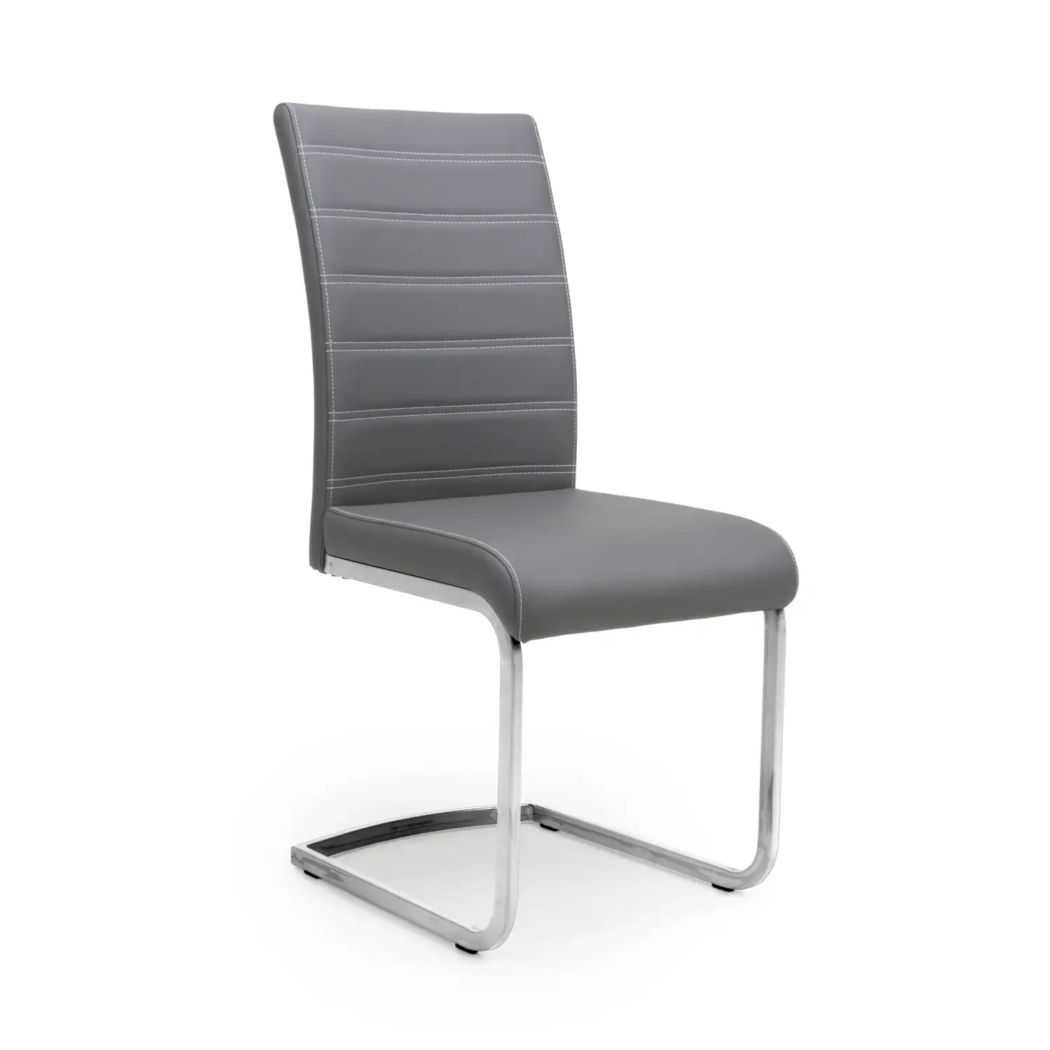 Callisto Leather Effect Grey Dining Chair - Image 9