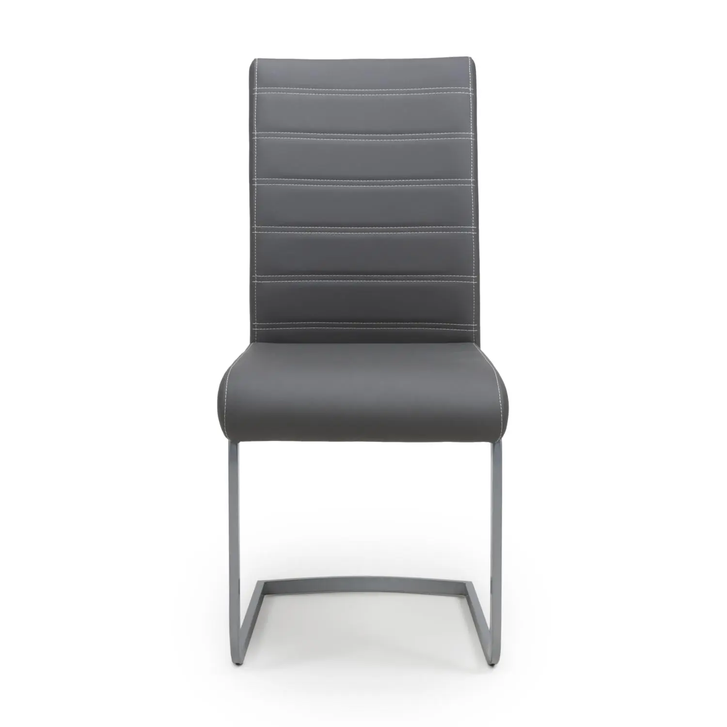 Callisto Leather Effect Grey Dining Chair - Image 12