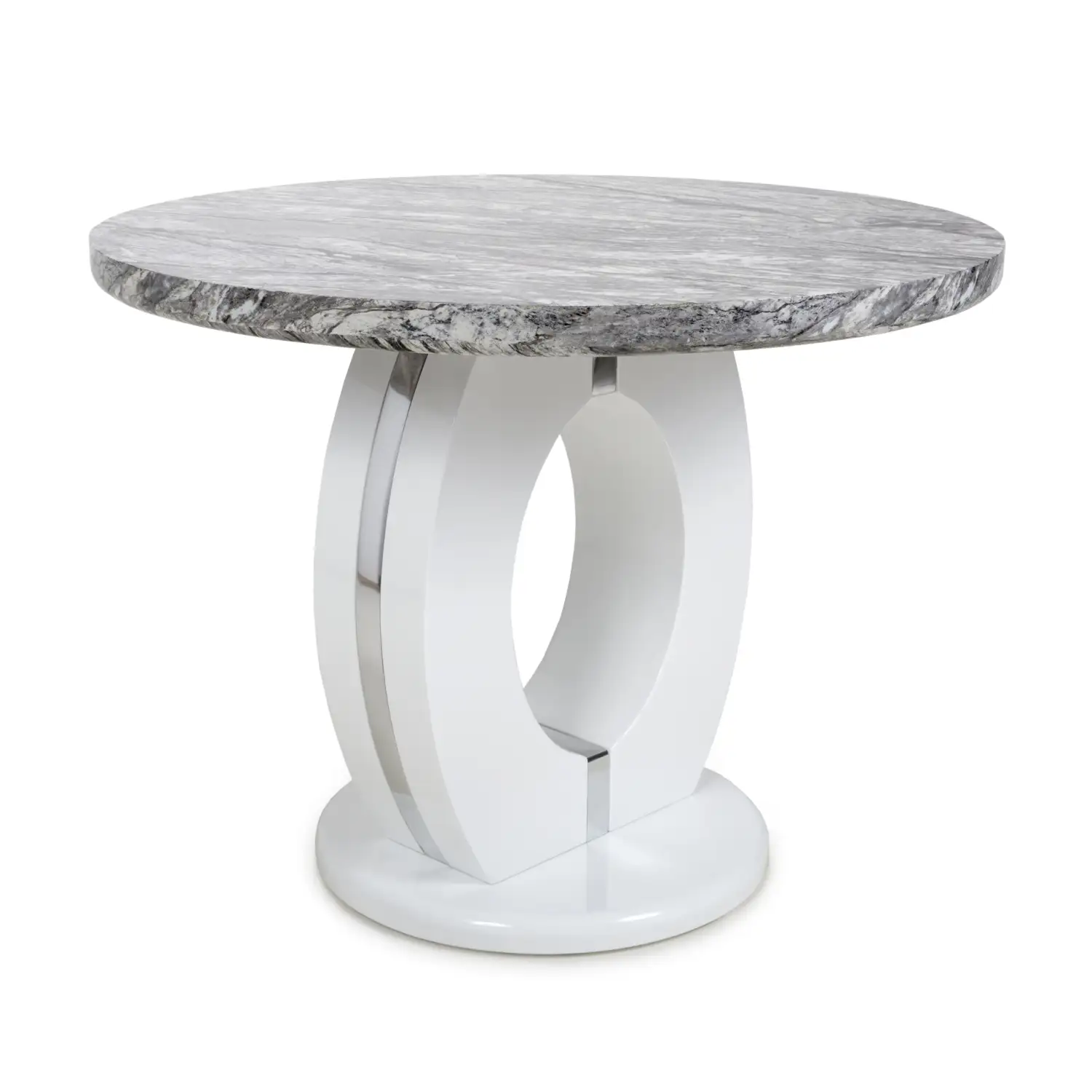 Neptune Round Marble Effect Grey/White Dining Table - Image 7