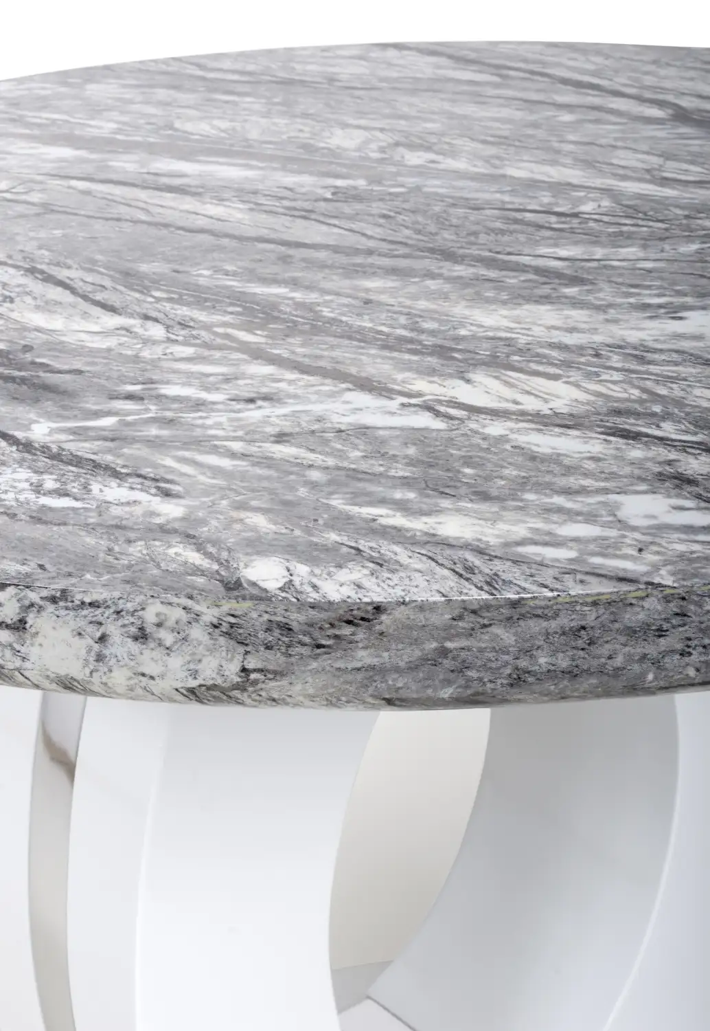 Neptune Round Marble Effect Grey/White Dining Table - Image 11