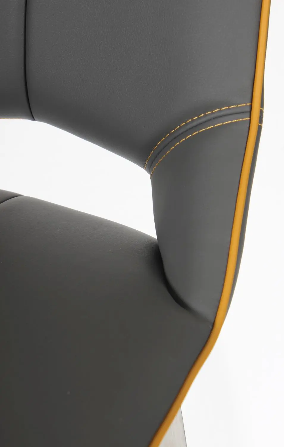 Mako Swivel Leather Effect Graphite Grey Bar Chair - Image 6