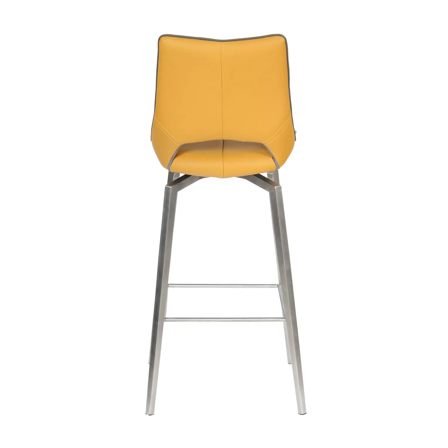 Mako Swivel Leather Effect Yellow Bar Chair - Image 5