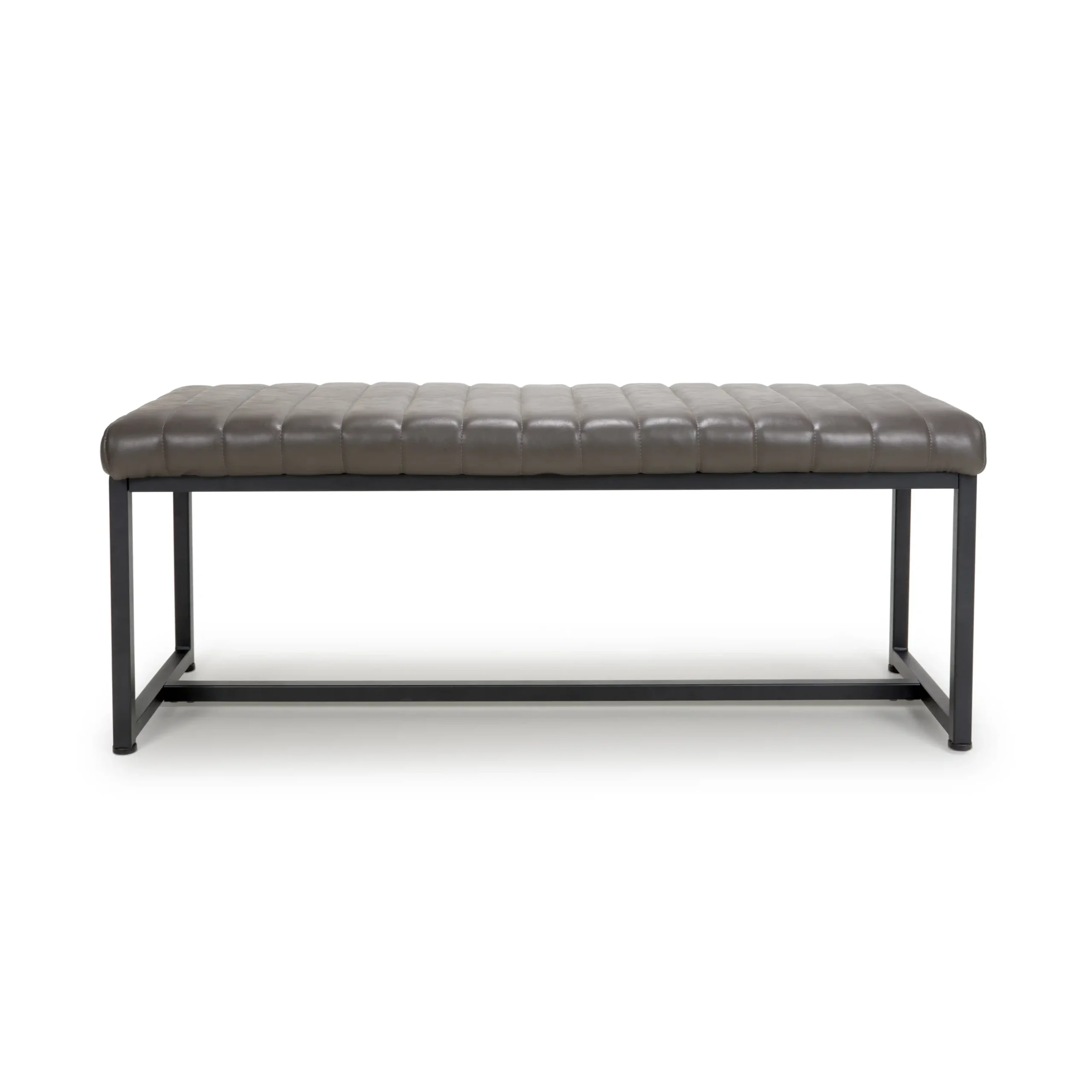 Archer Leather Effect Grey Bench - Image 2