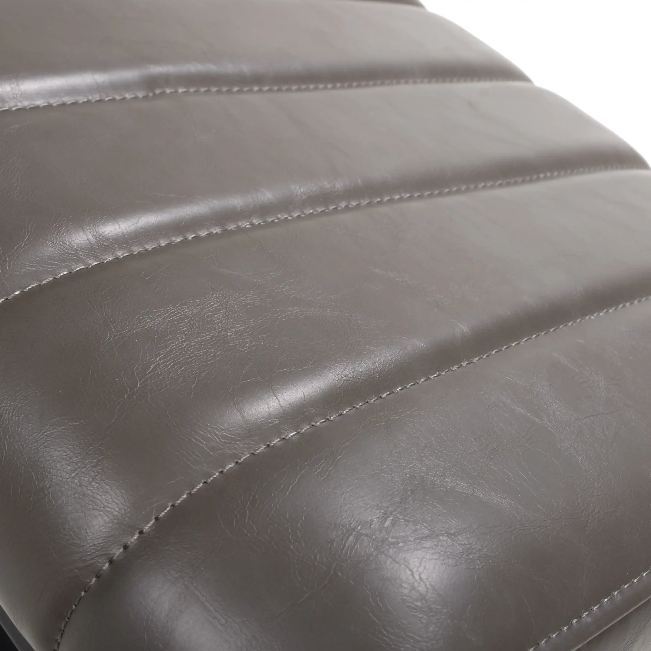 Archer Leather Effect Grey Bench - Image 9