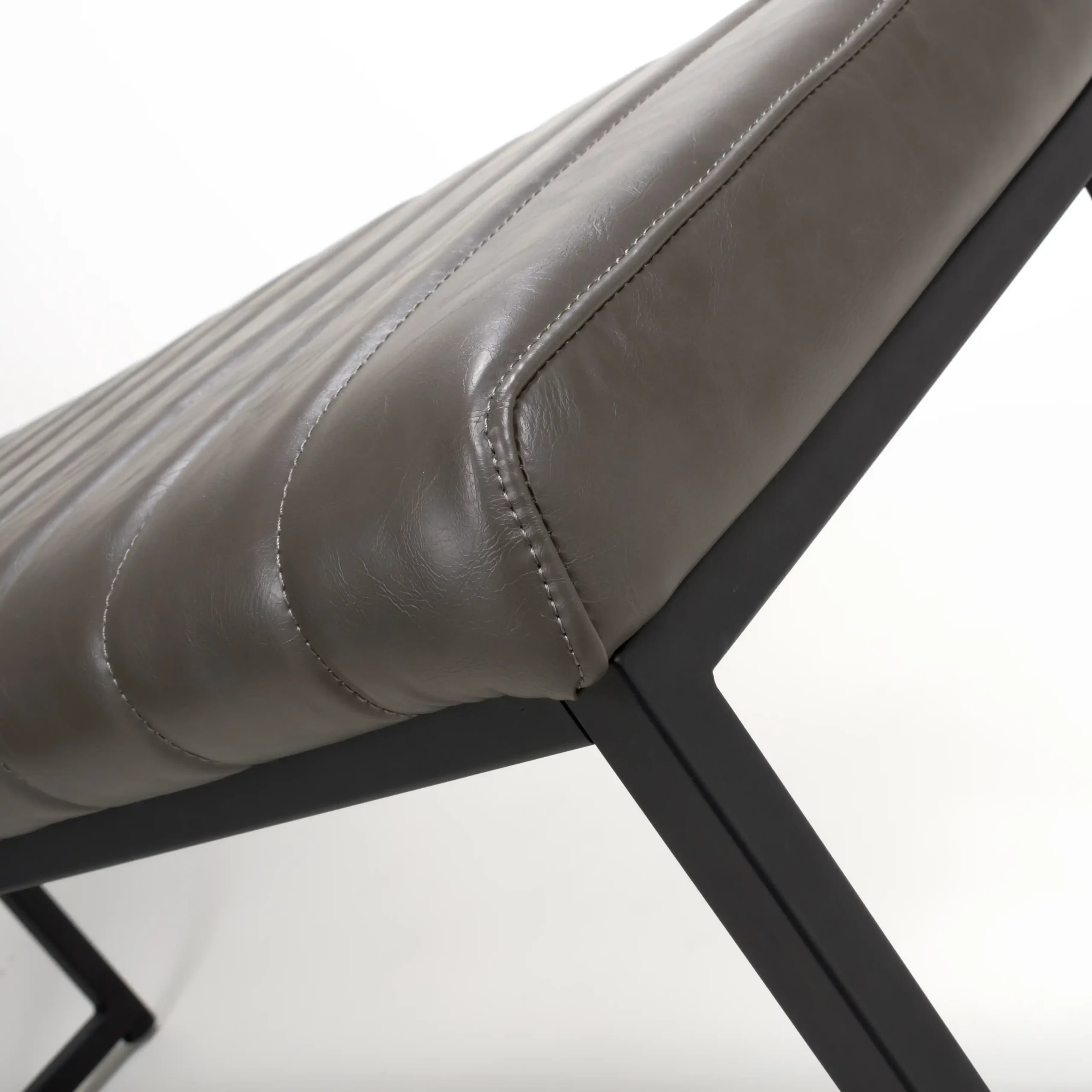 Archer Leather Effect Grey Bench - Image 10