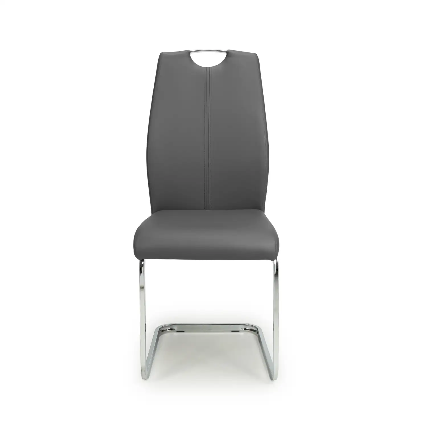 Toledo Leather Effect Grey Dining Chair - Image 4