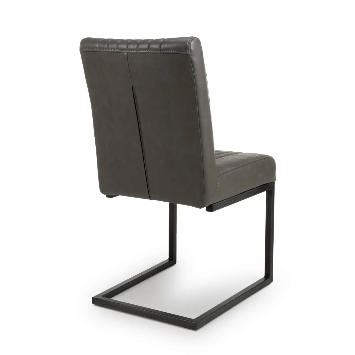 Archer Cantilever Leather Effect Grey Dining Chair - Image 2