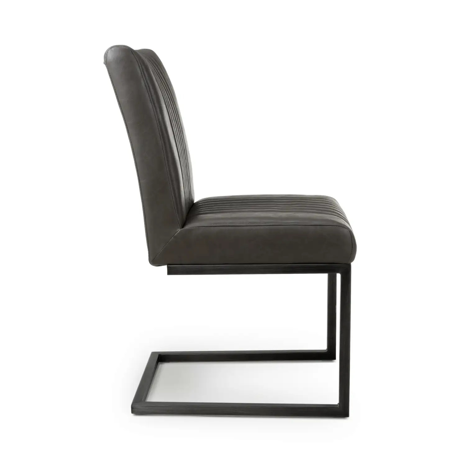 Archer Cantilever Leather Effect Grey Dining Chair - Image 3