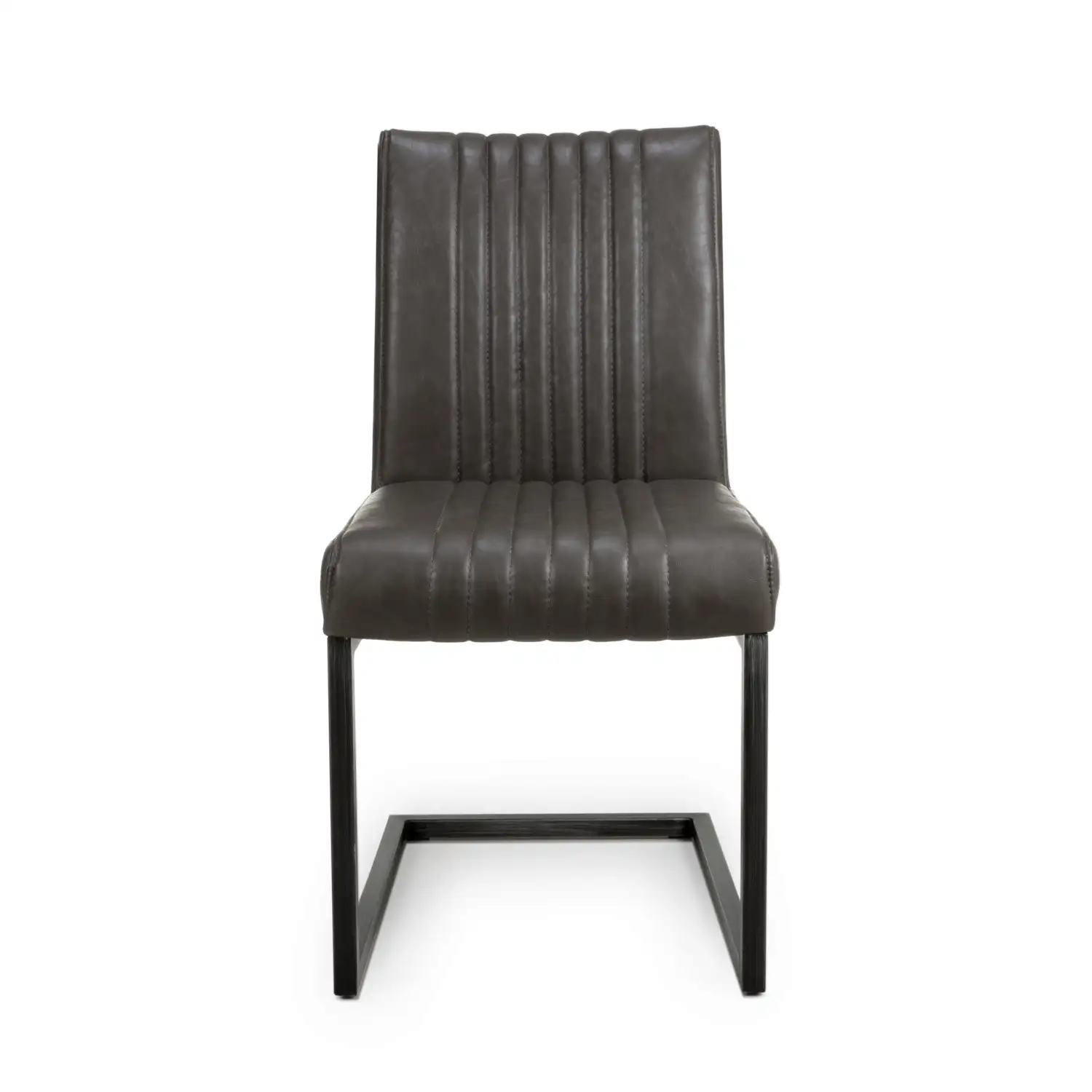 Archer Cantilever Leather Effect Grey Dining Chair - Image 4