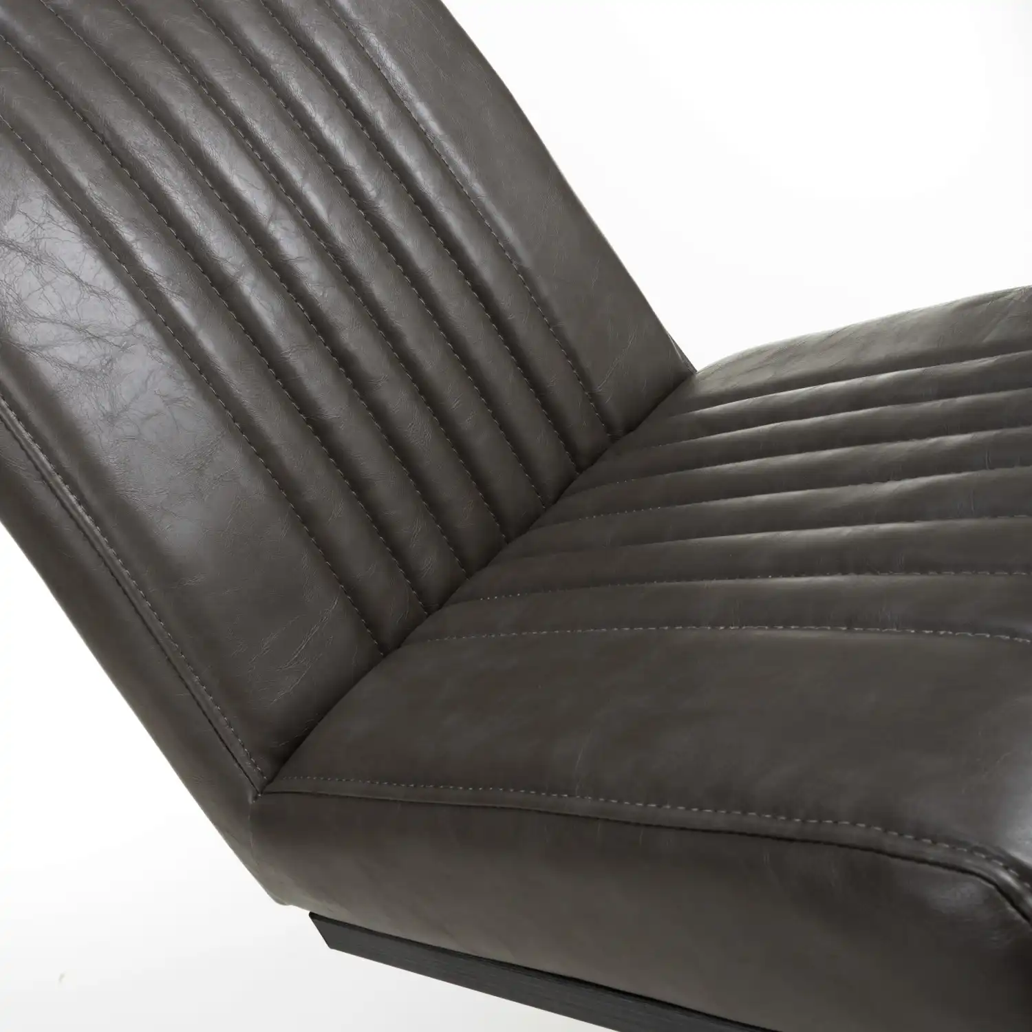 Archer Cantilever Leather Effect Grey Dining Chair - Image 6