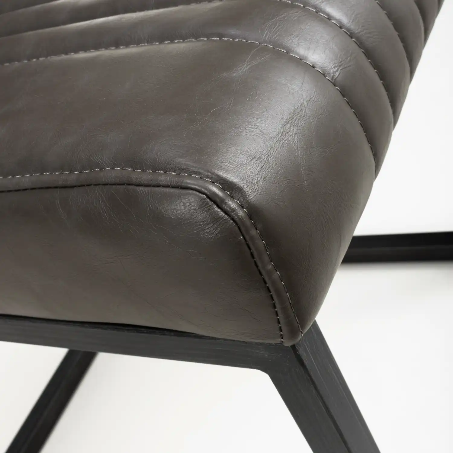 Archer Cantilever Leather Effect Grey Dining Chair - Image 7