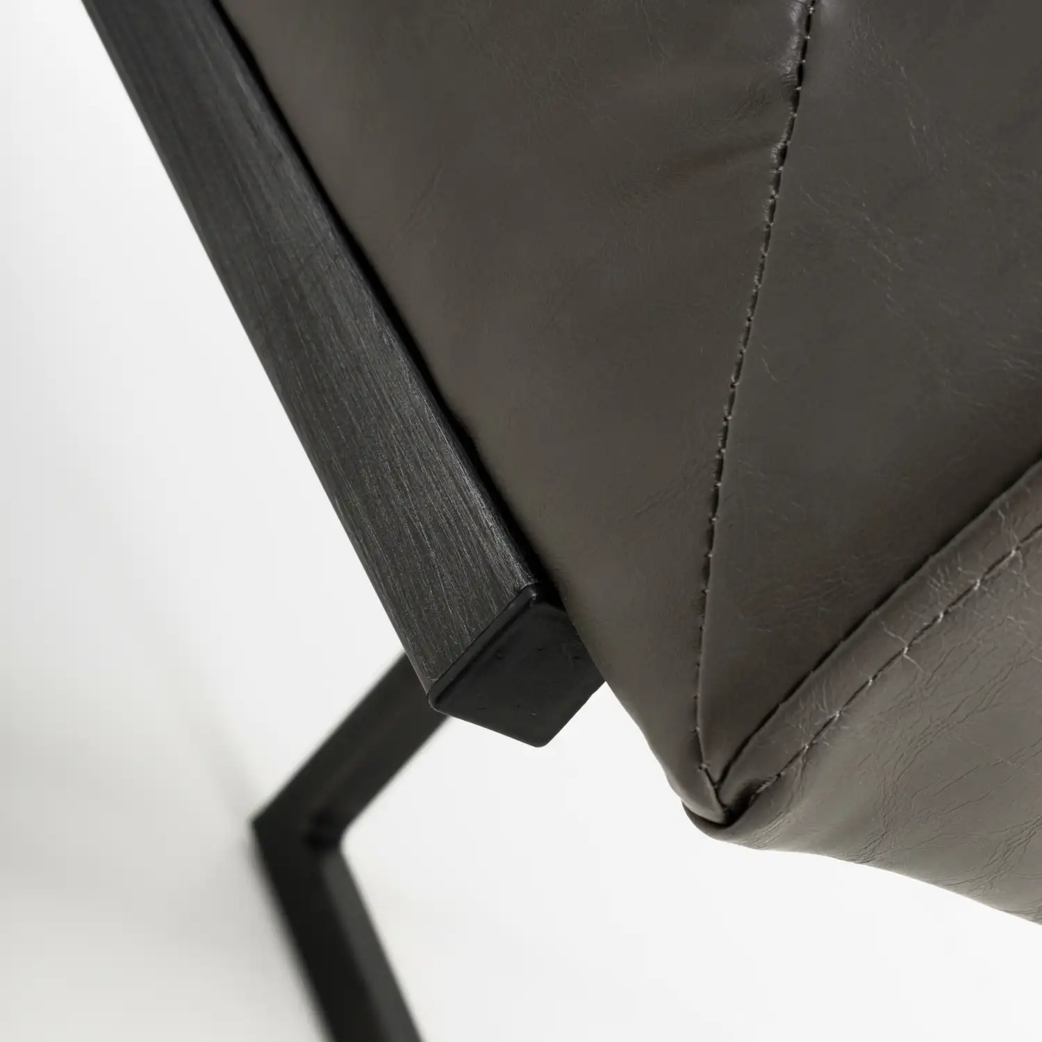 Archer Cantilever Leather Effect Grey Dining Chair - Image 8