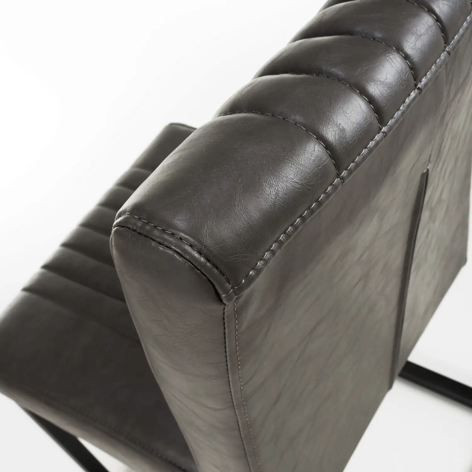 Archer Cantilever Leather Effect Grey Dining Chair - Image 10