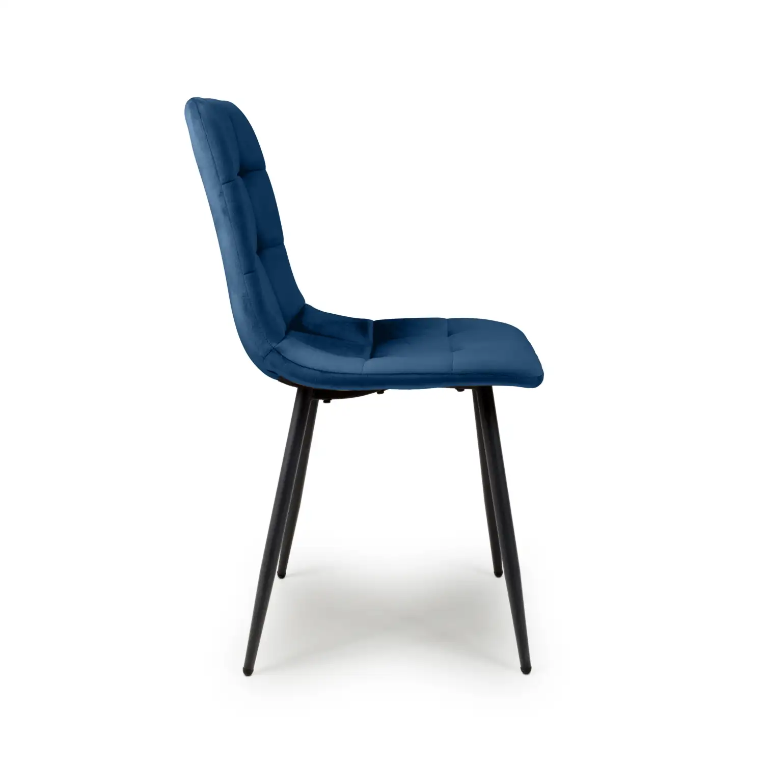 Madison Brushed Velvet Blue Dining Chair - Image 3