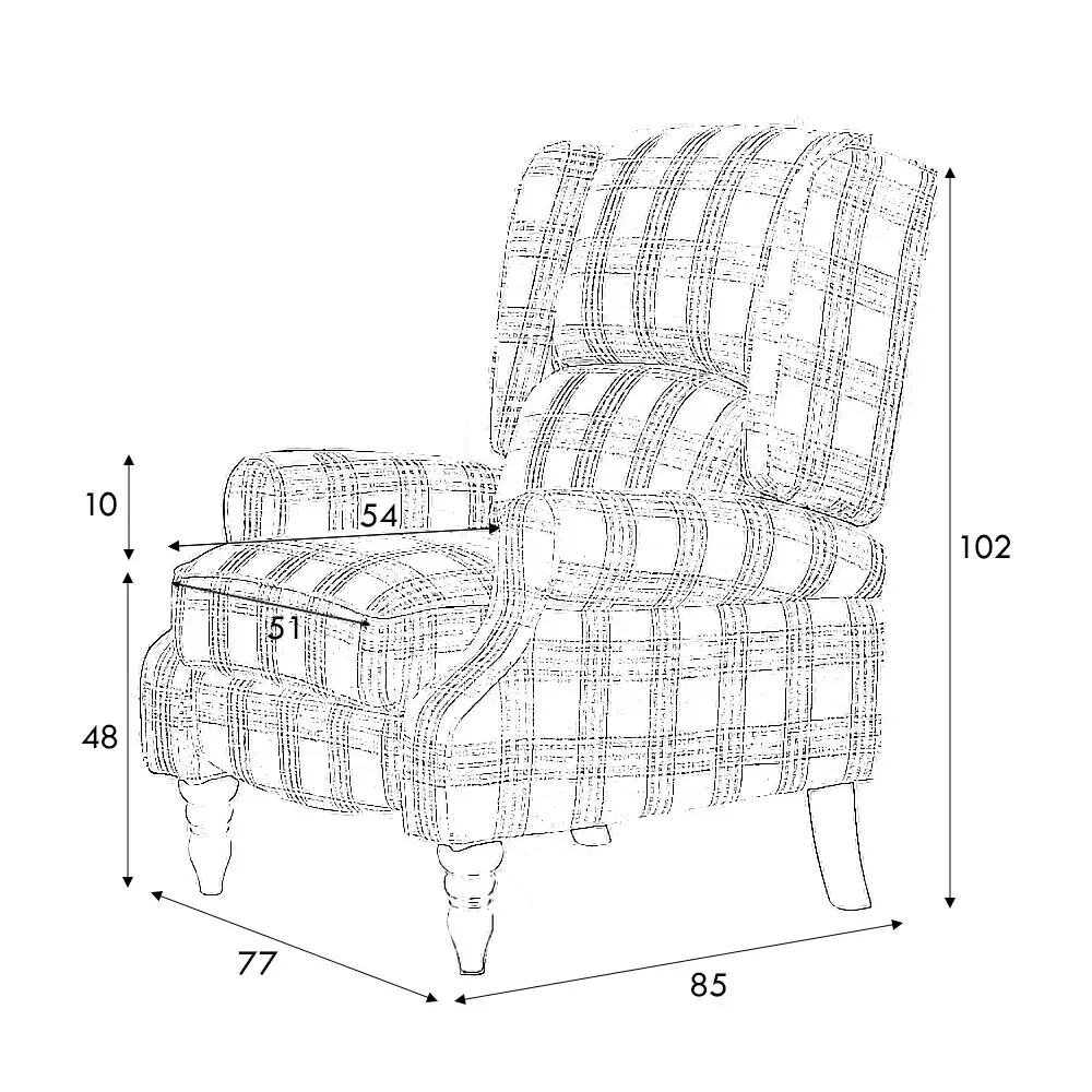 Henderson White Check Recliner - Image 4