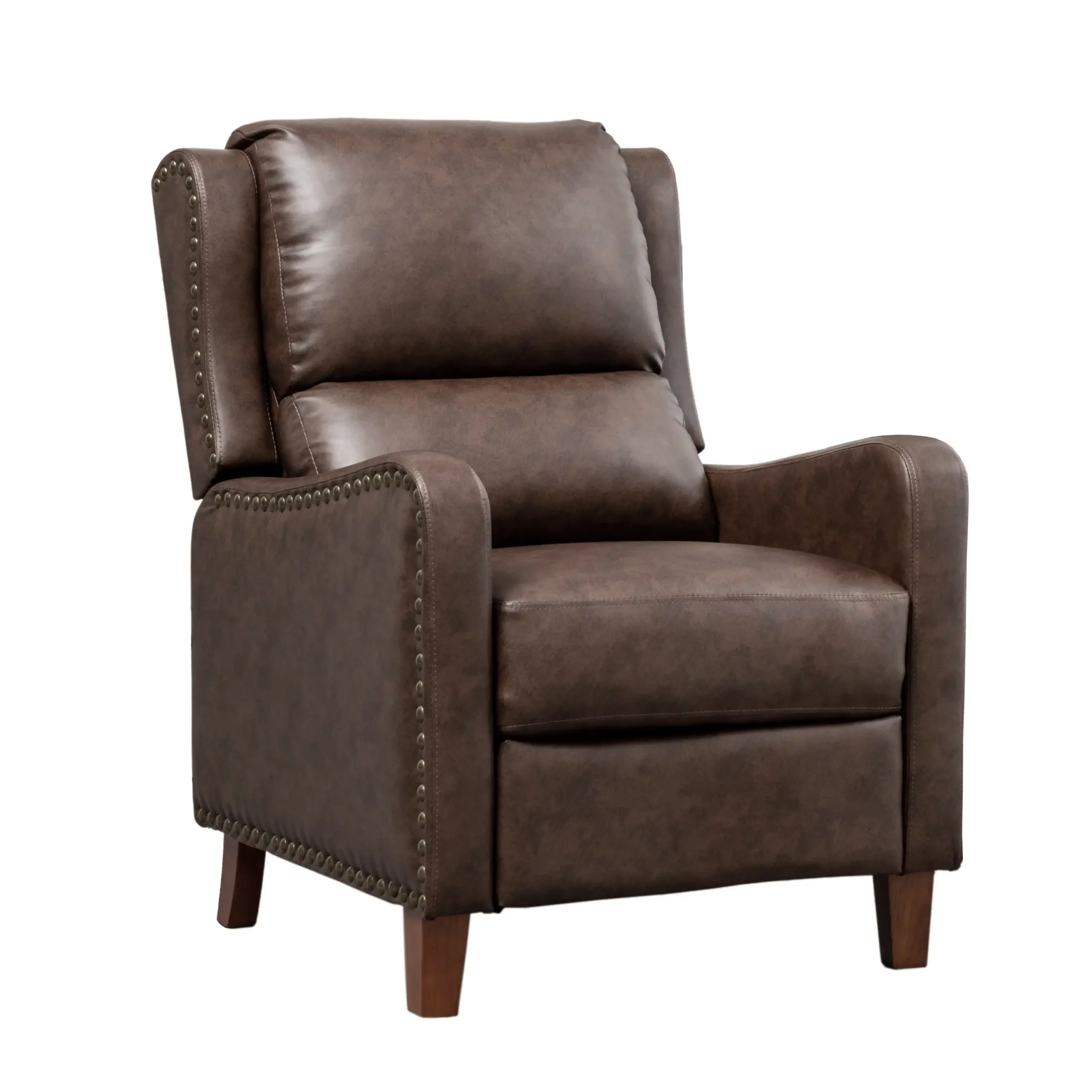 Portland Brown Leather Effect Recliner