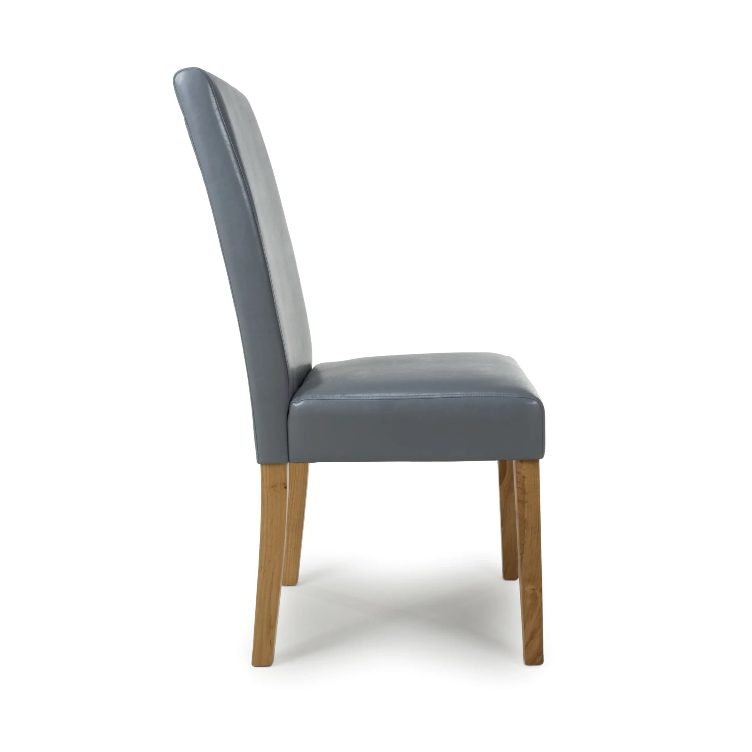Buckley Leather Effect Grey Dining Chair - Image 3