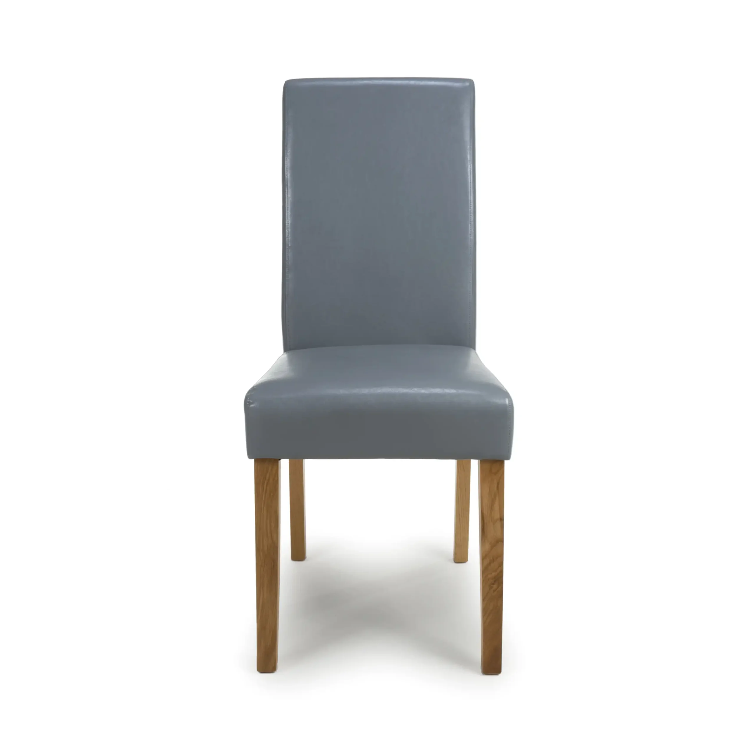 Buckley Leather Effect Grey Dining Chair - Image 4