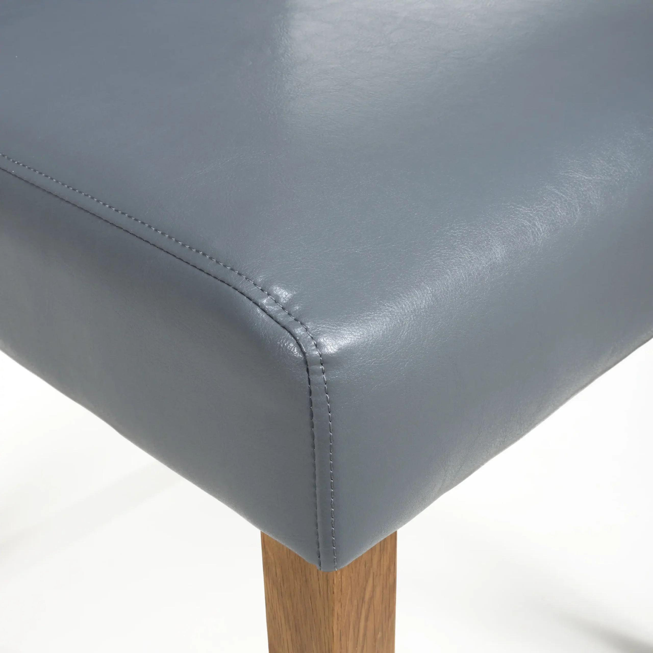 Buckley Leather Effect Grey Dining Chair - Image 6