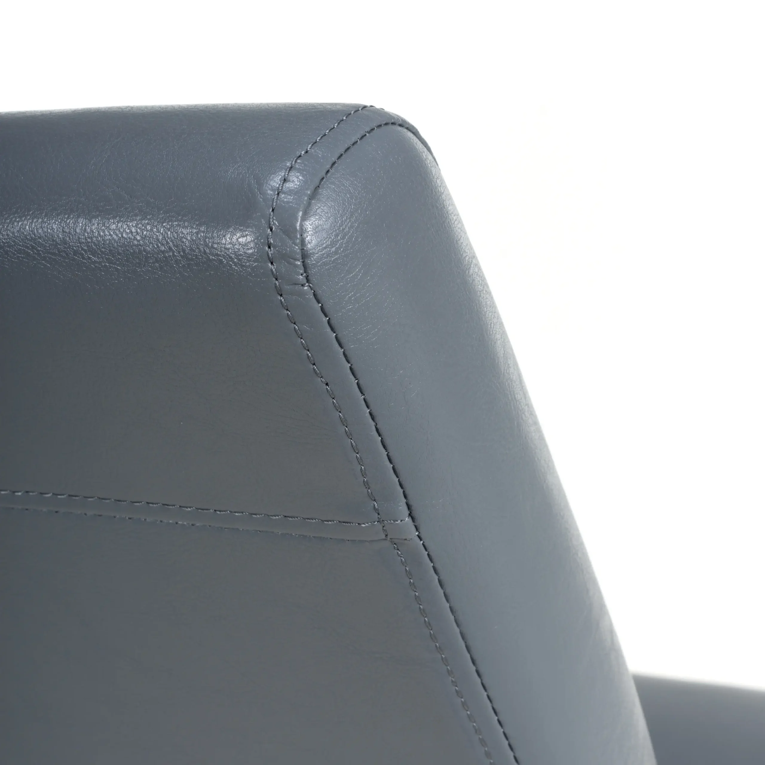 Buckley Leather Effect Grey Dining Chair - Image 8