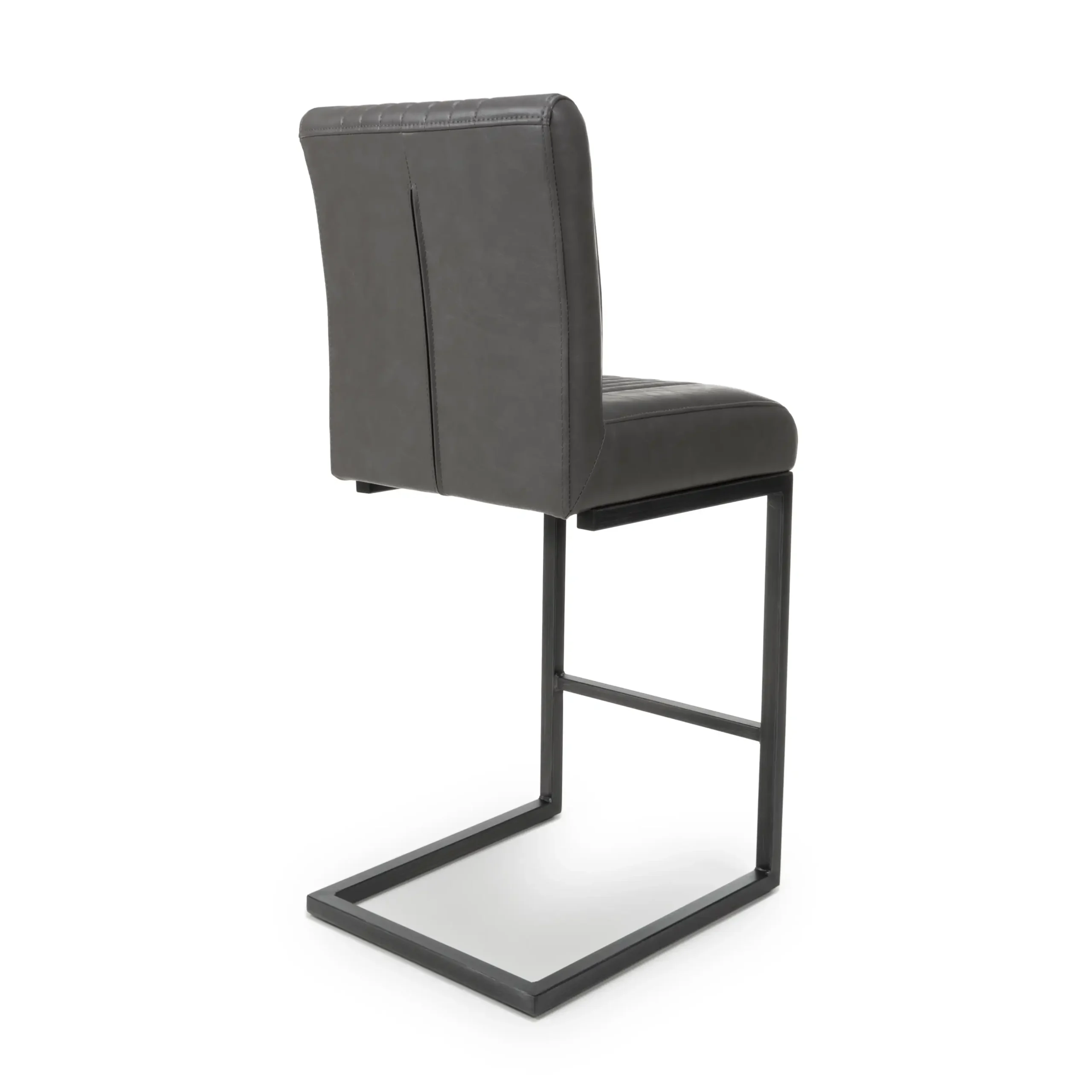 Archer Cantilever Leather Effect Grey Bar Chair - Image 2