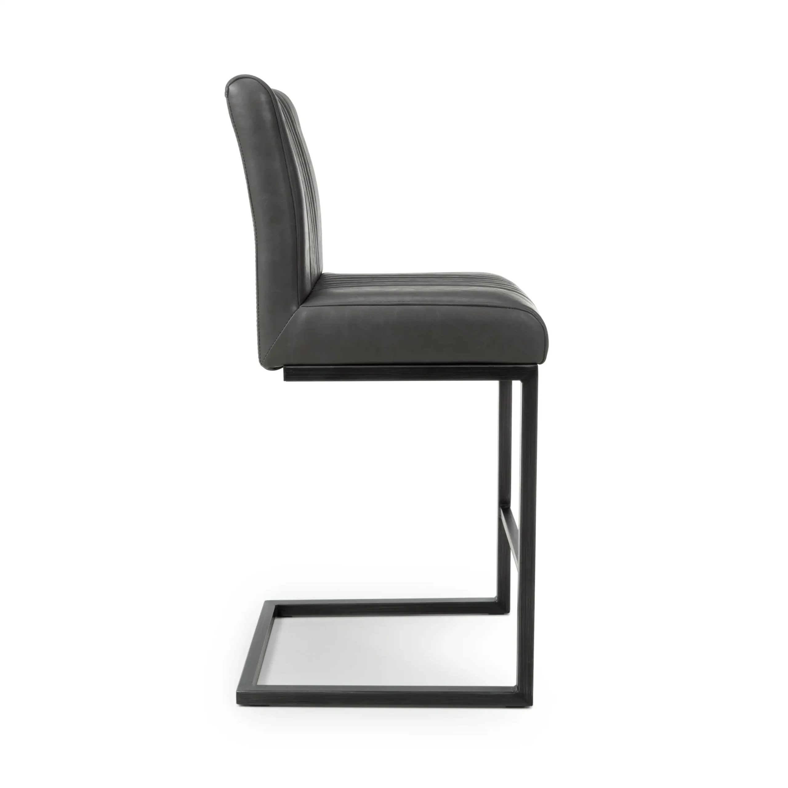 Archer Cantilever Leather Effect Grey Bar Chair - Image 3
