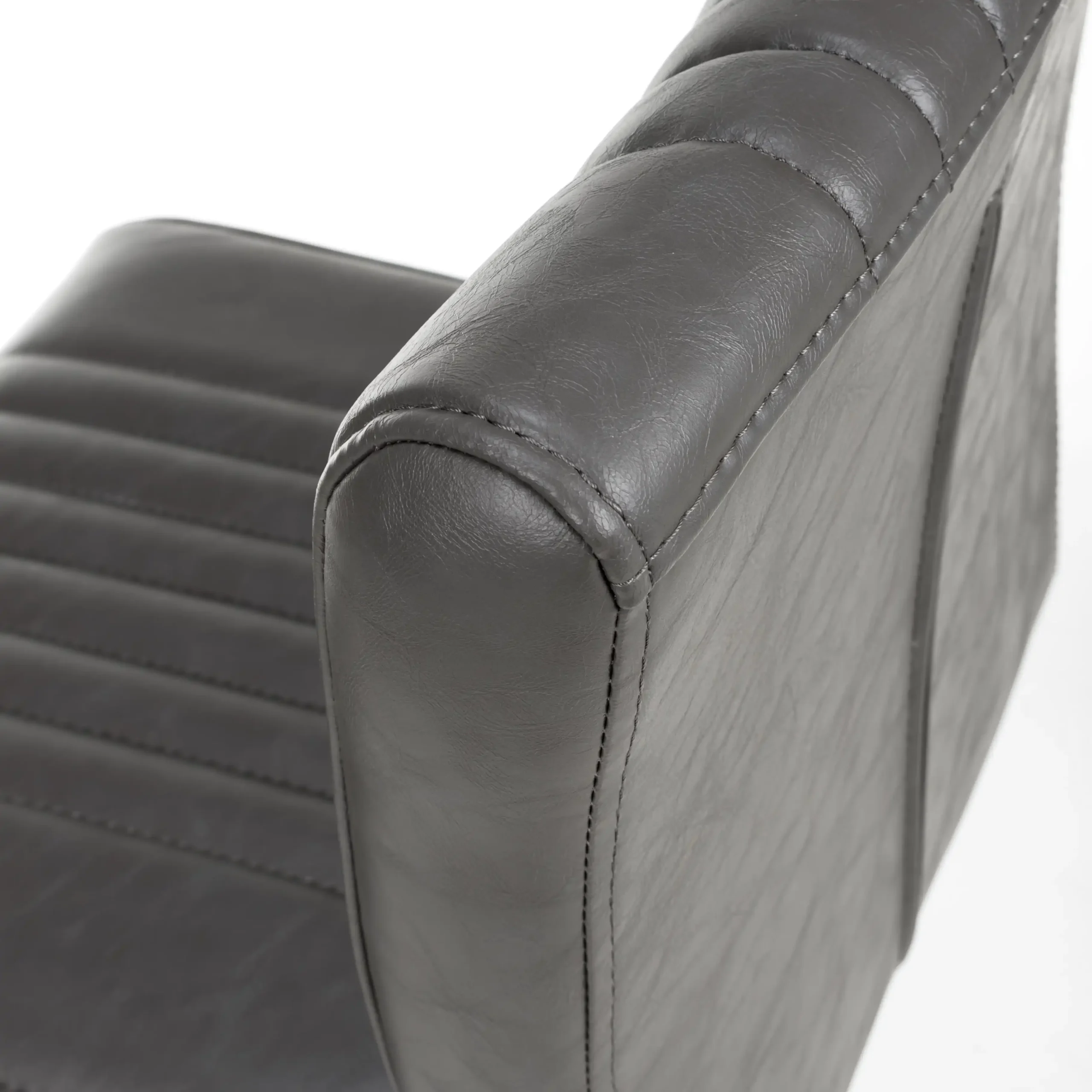 Archer Cantilever Leather Effect Grey Bar Chair - Image 8