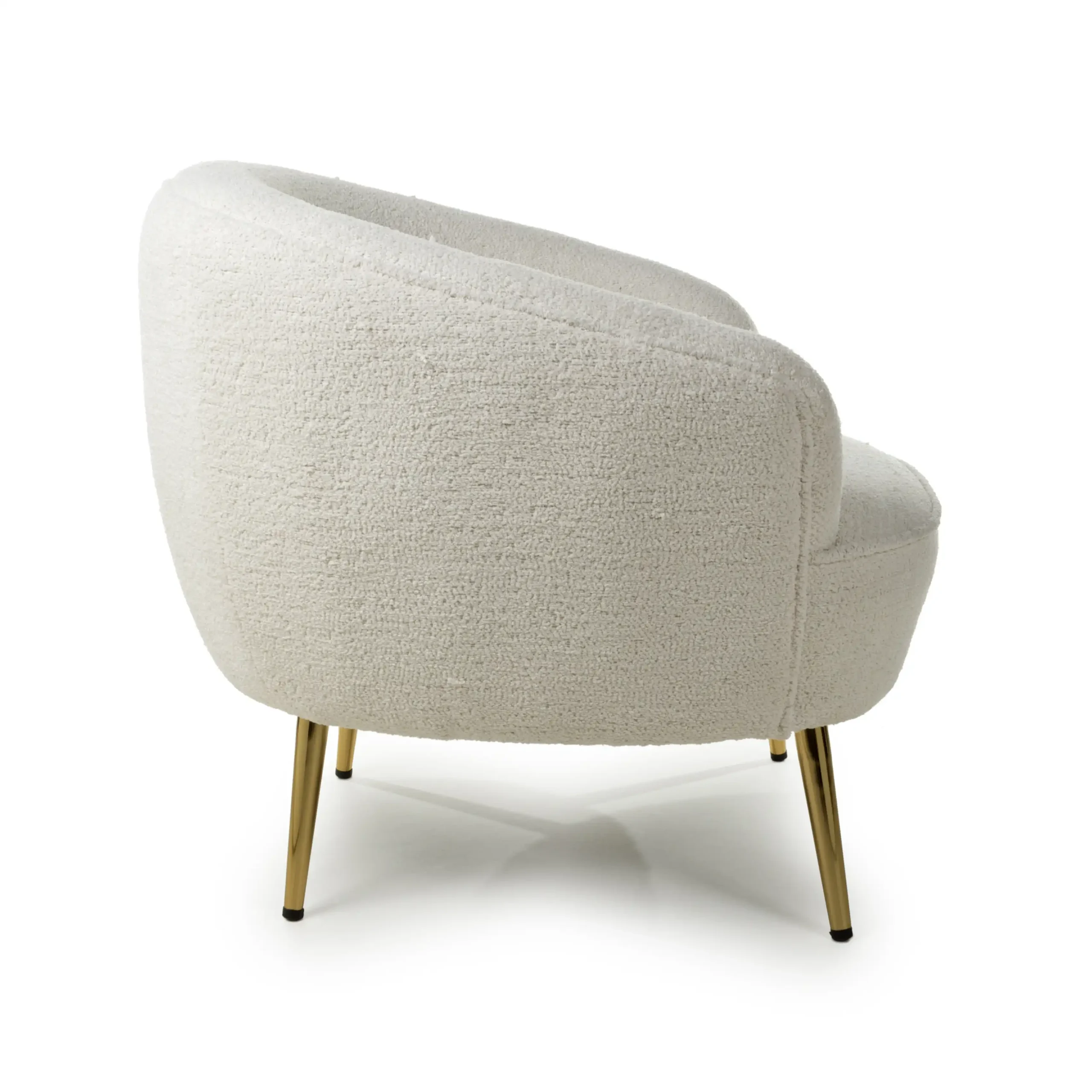 Lucia Boucle Vanilla White Tub Chair - Image 3