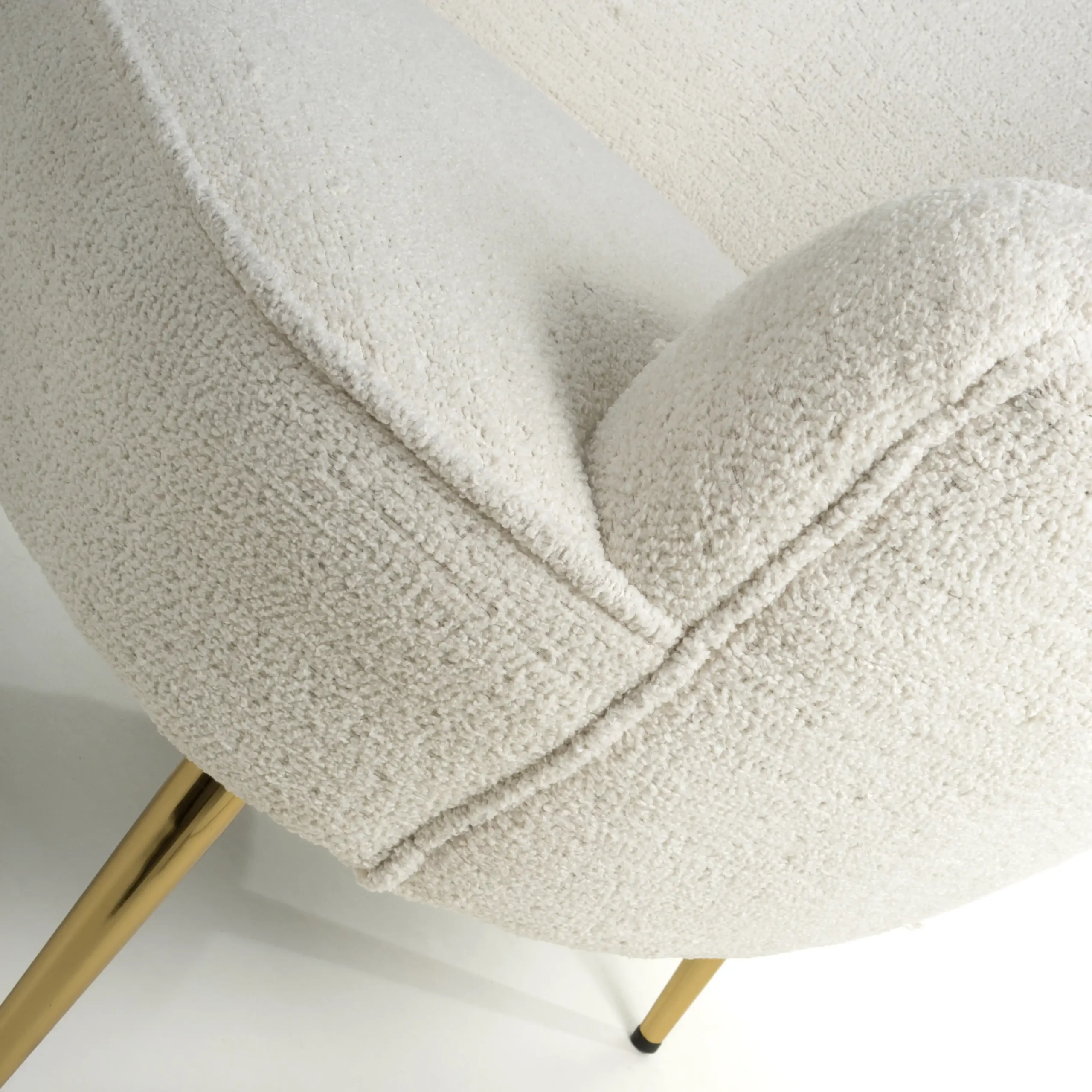 Lucia Boucle Vanilla White Tub Chair - Image 6