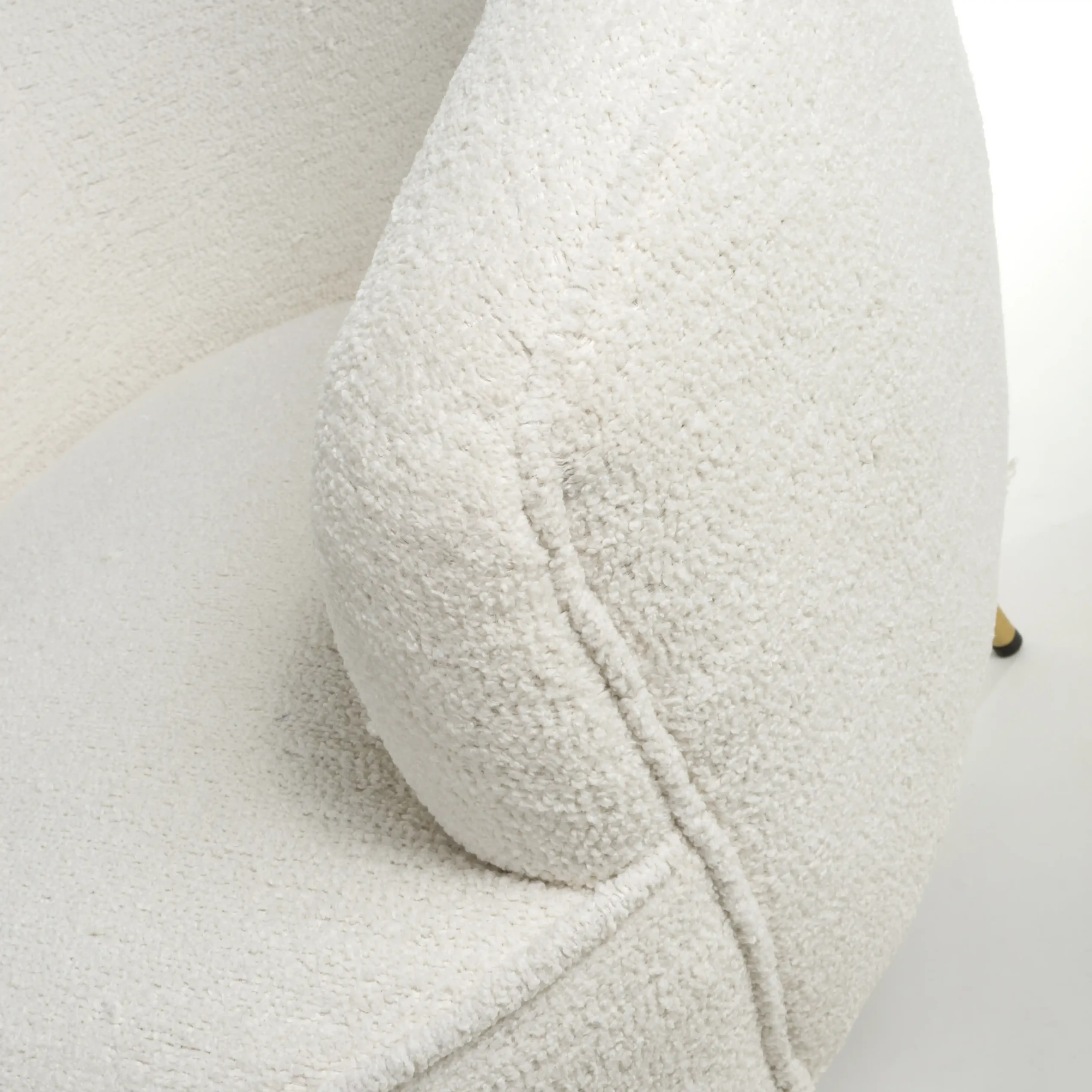Lucia Boucle Vanilla White Tub Chair - Image 8