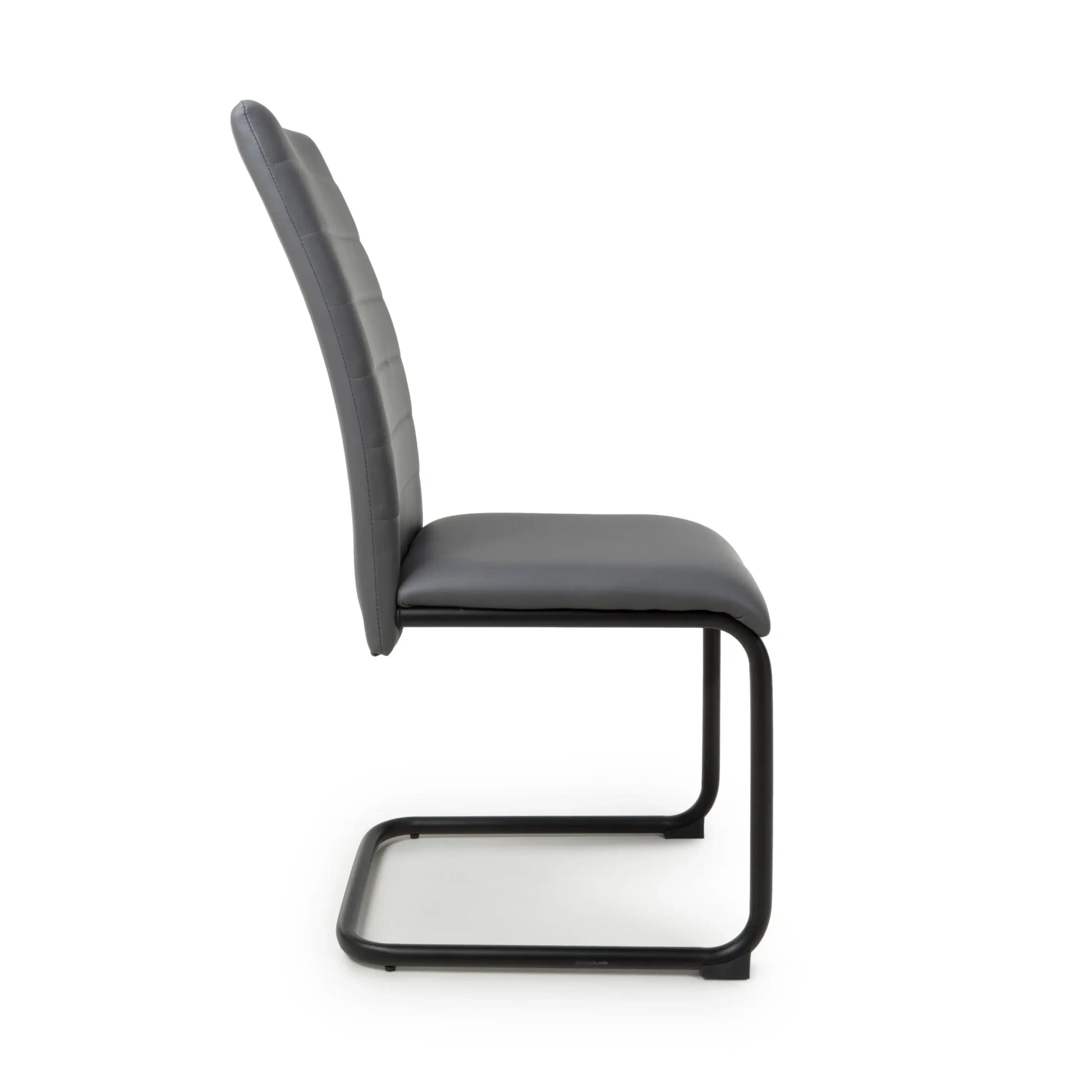 Carlisle Leather Effect Grey Dining Chair - Image 3