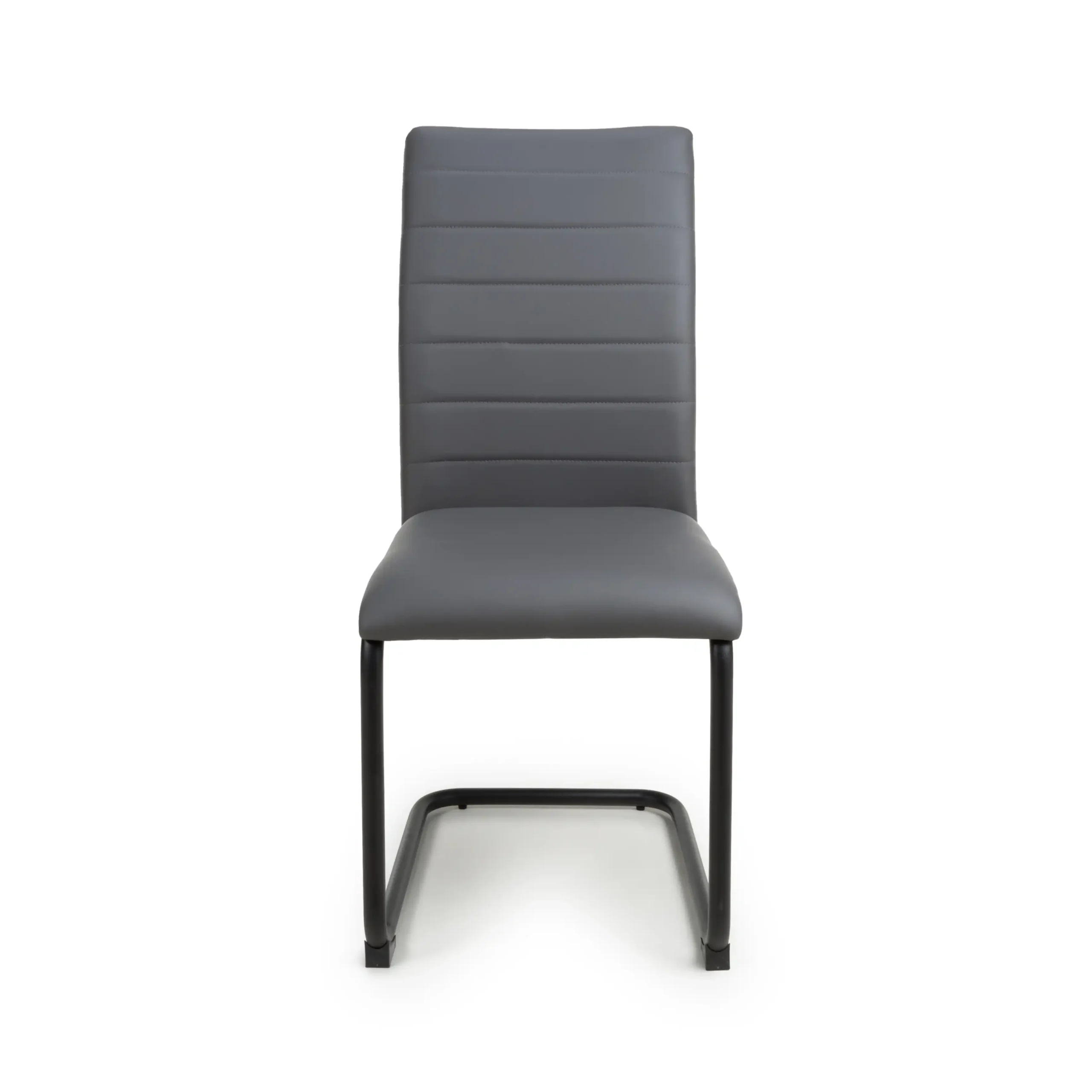 Carlisle Leather Effect Grey Dining Chair - Image 4