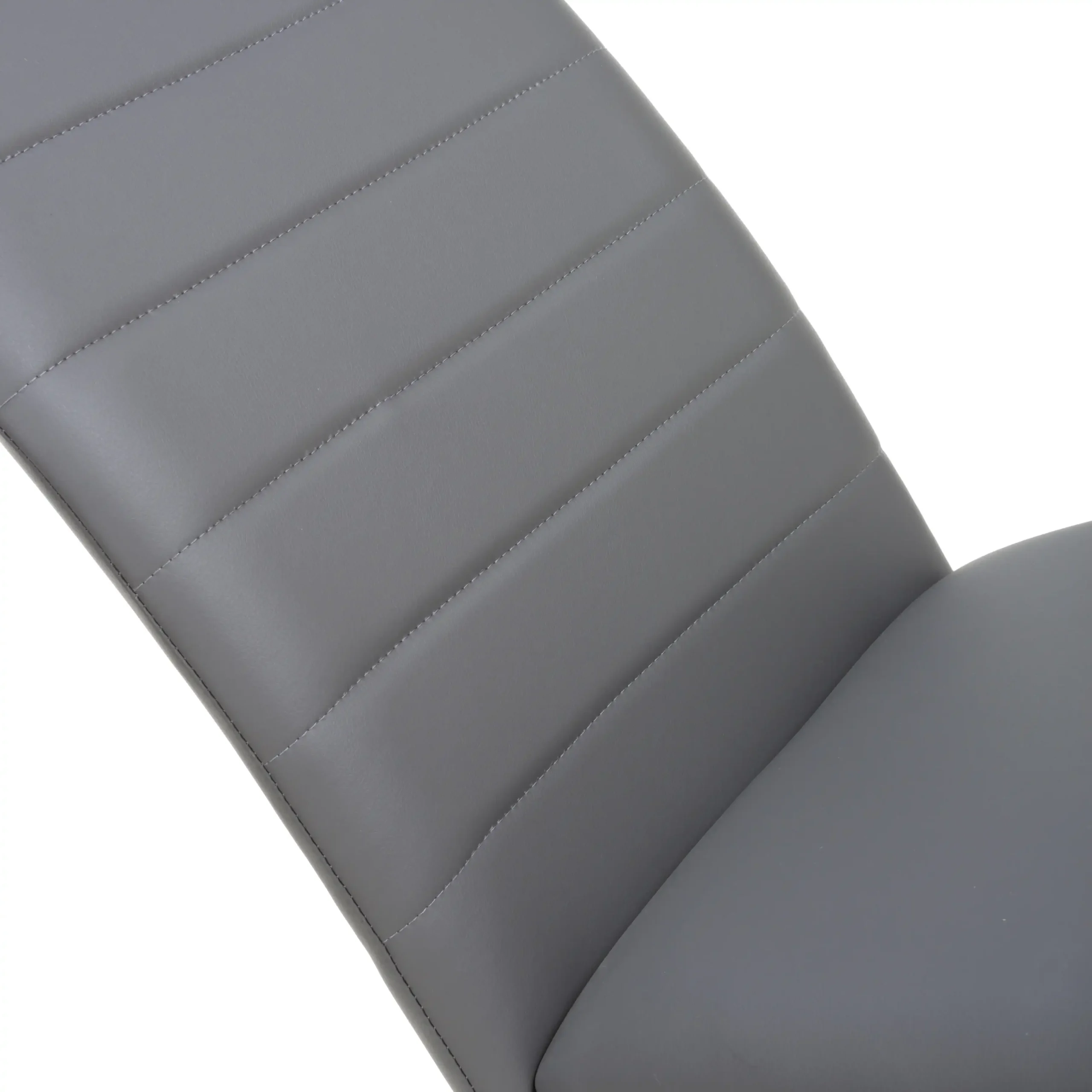 Carlisle Leather Effect Grey Dining Chair - Image 6