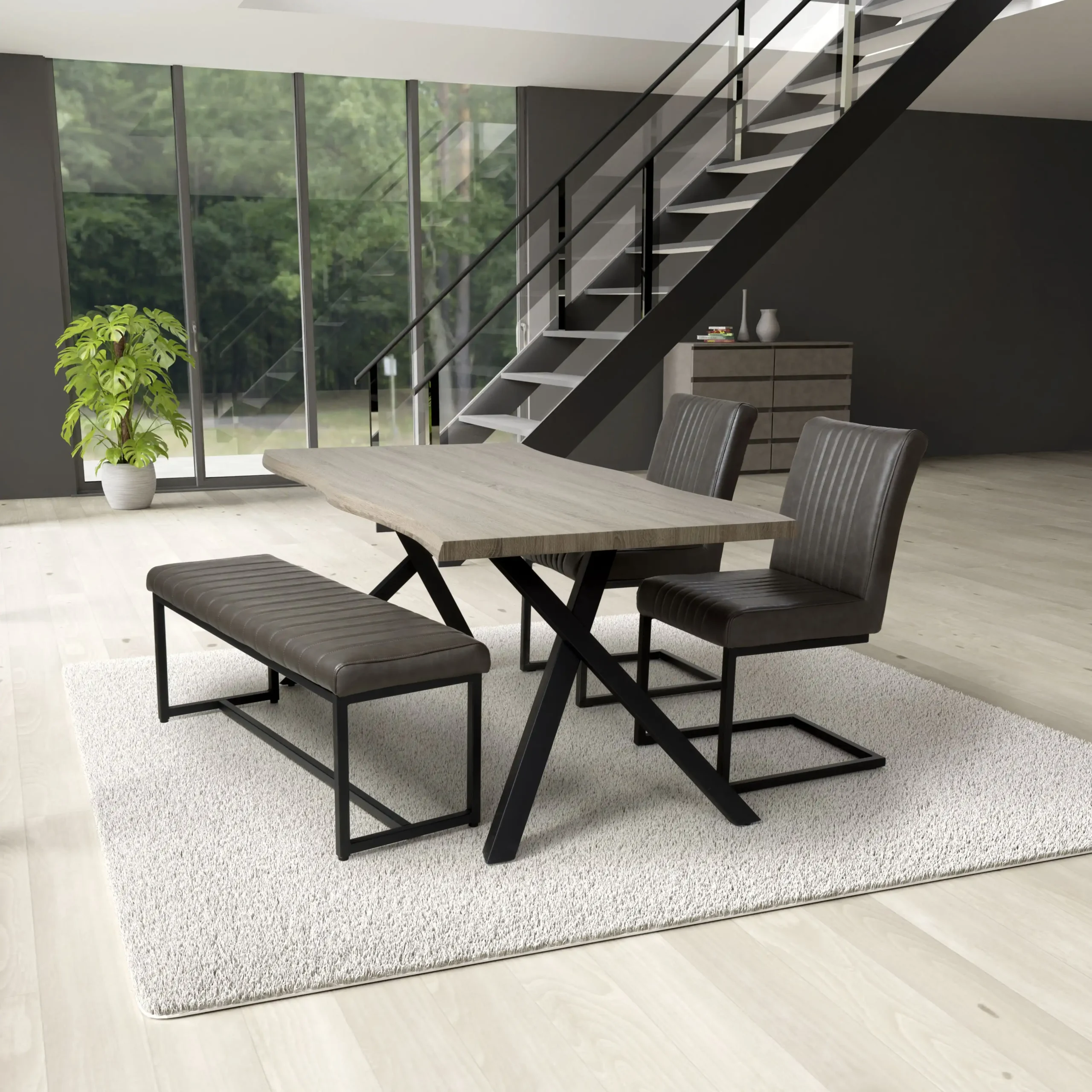 Narvik Bench Dining Set - Image 2